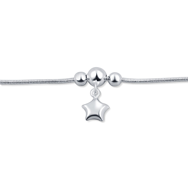 Twinkle Star Charms Silver Anklet for Women