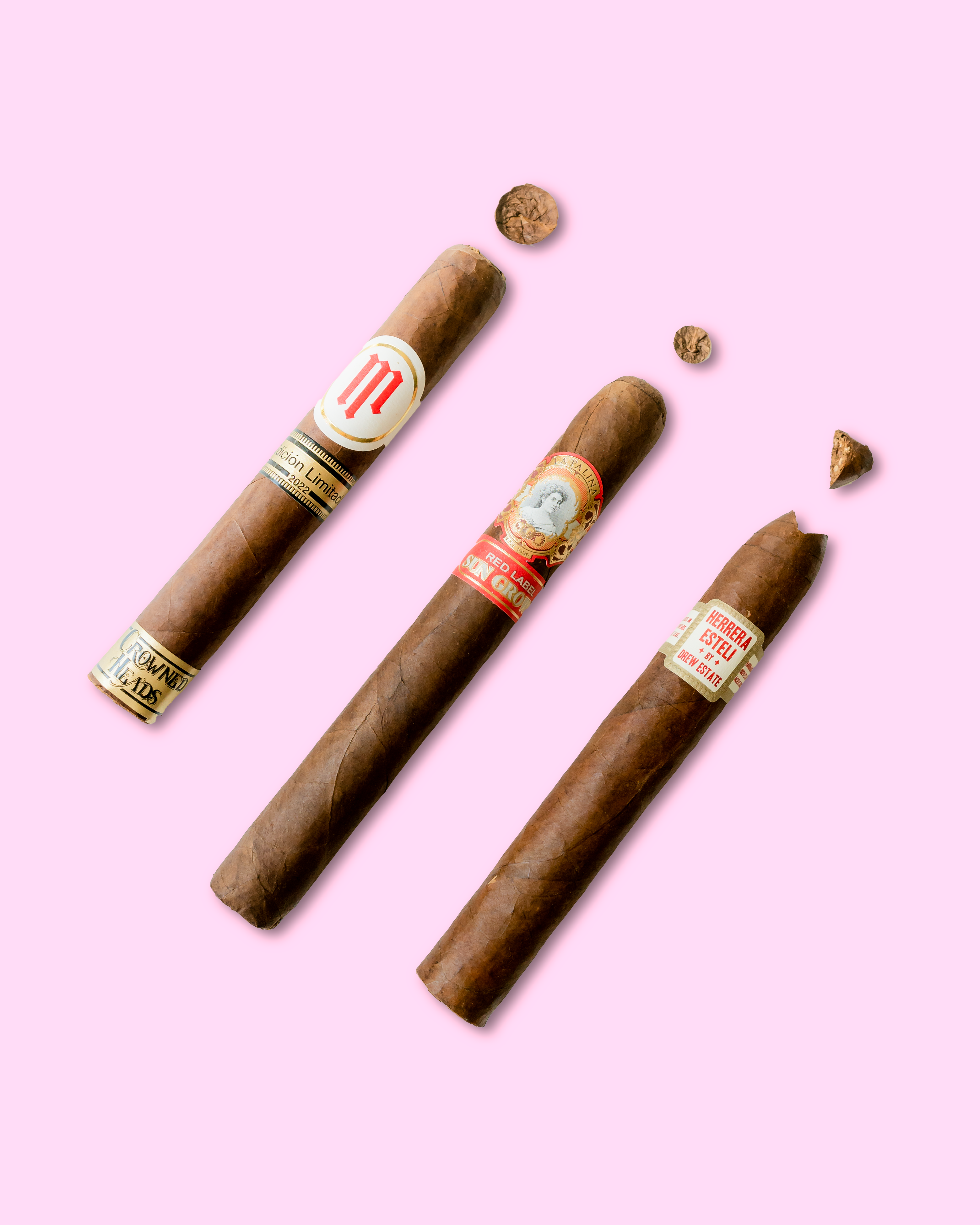 3 Different Cigars with Different Cuts 