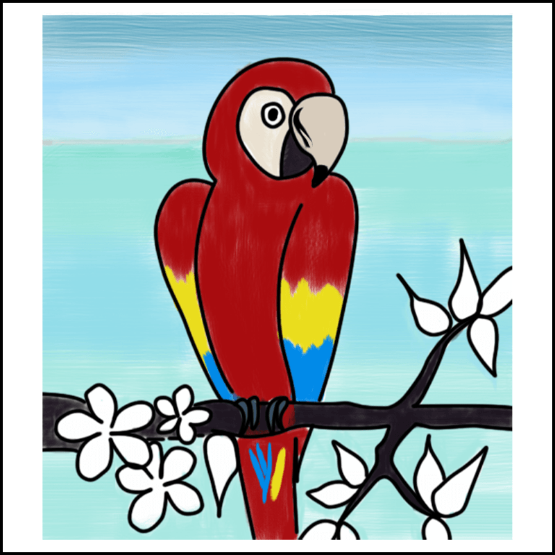 coloriage perroquet à imprimer 7
