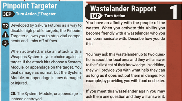 Pinpoint Targeter + Wastelander Rapport Abilities