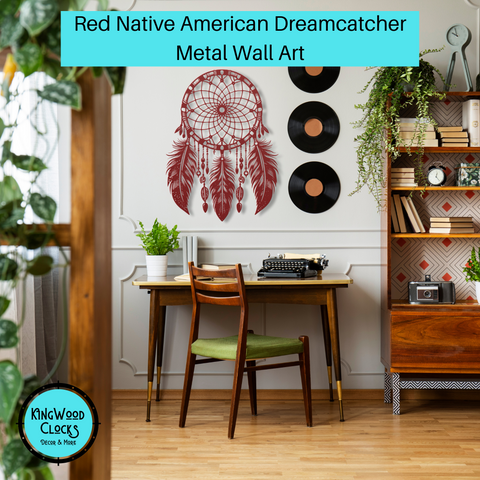 Native American Dreamcatcher Metal Wall Art, Inner Peace Wellness Gift, Insomnia Stress & Anxiety Relief, Protection Amulet, Boho Home Decor