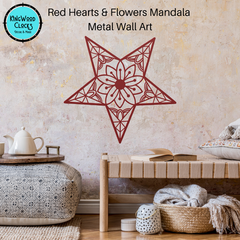 Star Power Mandala Metal Wall Art,  Wall Decor, Large Living Room Wall Art, Bohemian Wall Hanging Artwork, Flower Wall Art, Spiritual Gifts