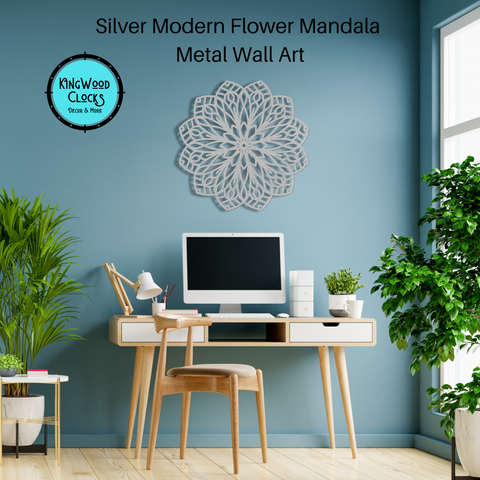 Modern Flower Mandala Metal Wall Art, Wall Art, Large Living Room Wall Art, Bohemian Wall Hanging, 3D Yoga Wall Decor, Housewarming Gifts