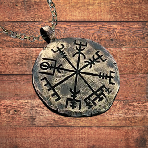 Vegvisir Rune Compass talisman necklace