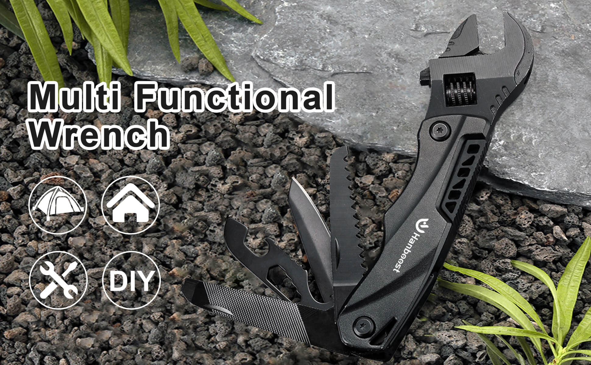 Hanboost M1 Multi functional Adjustable Wrench 12 In 1