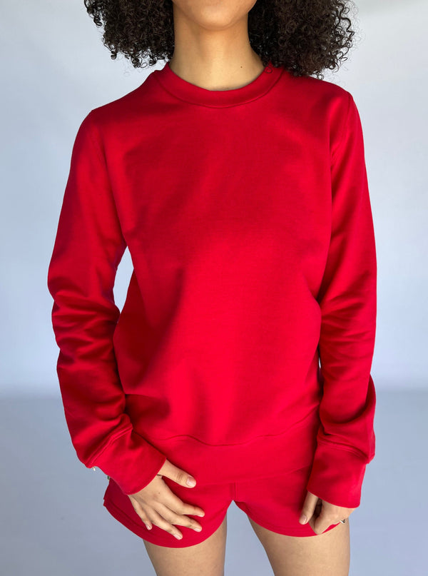 CLASSIC CREW NECK SWEATER - RED