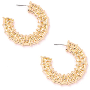 Textured Flat Hoop Earrings - Polished Boutique