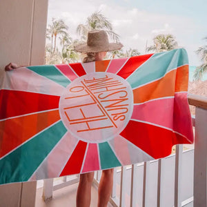 Micro Fiber Beach Towel - Hello Sunshine - Polished Boutique