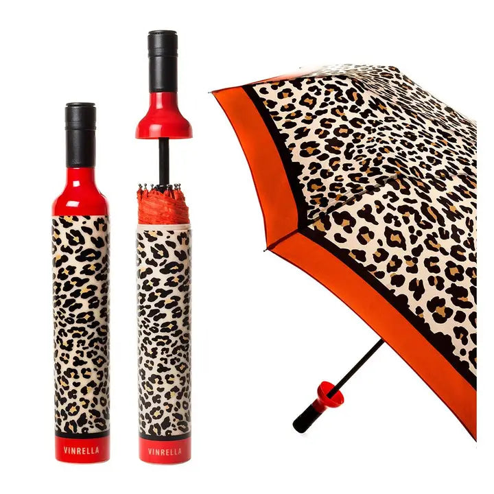 Vinrella Leopard Print Bottle Umbrella