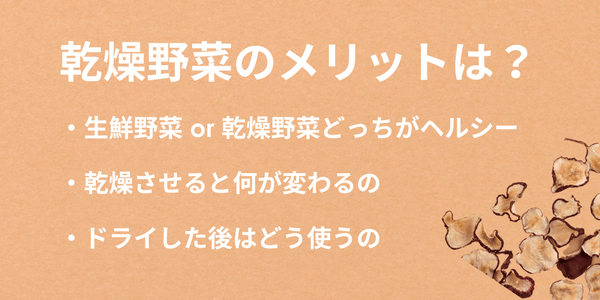 乾燥野菜のメリットとは？