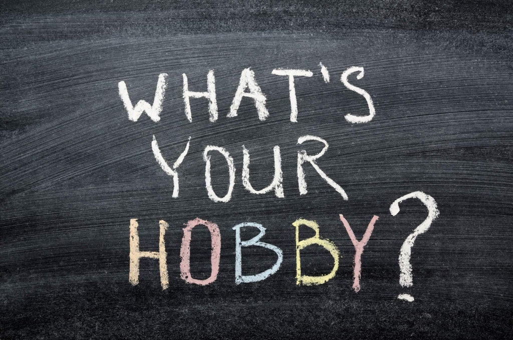 A black board asking "what's your hobby?"