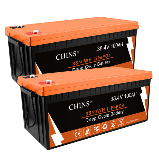 CHINS Bluetooth LiFePO4 Battery 36V 100AH Lithium Battery Perfect for –  CHINS-Battery