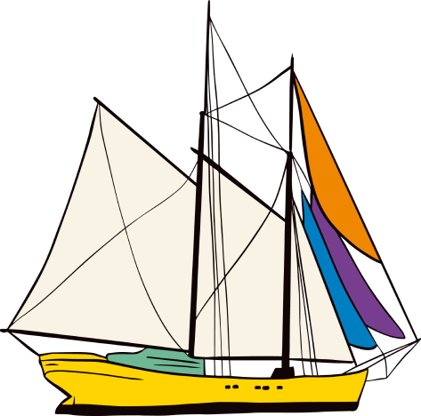 Un bateau coloré qui reprend  les couleurs de la marque