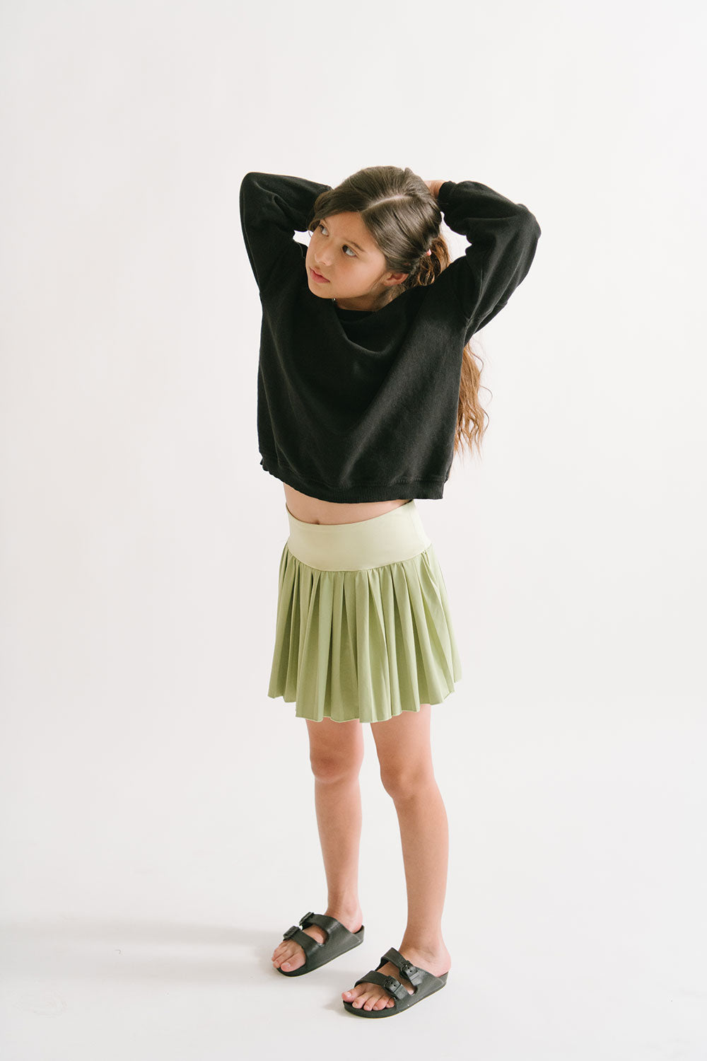 Pleated Court Skort in Lime - Everyway product image