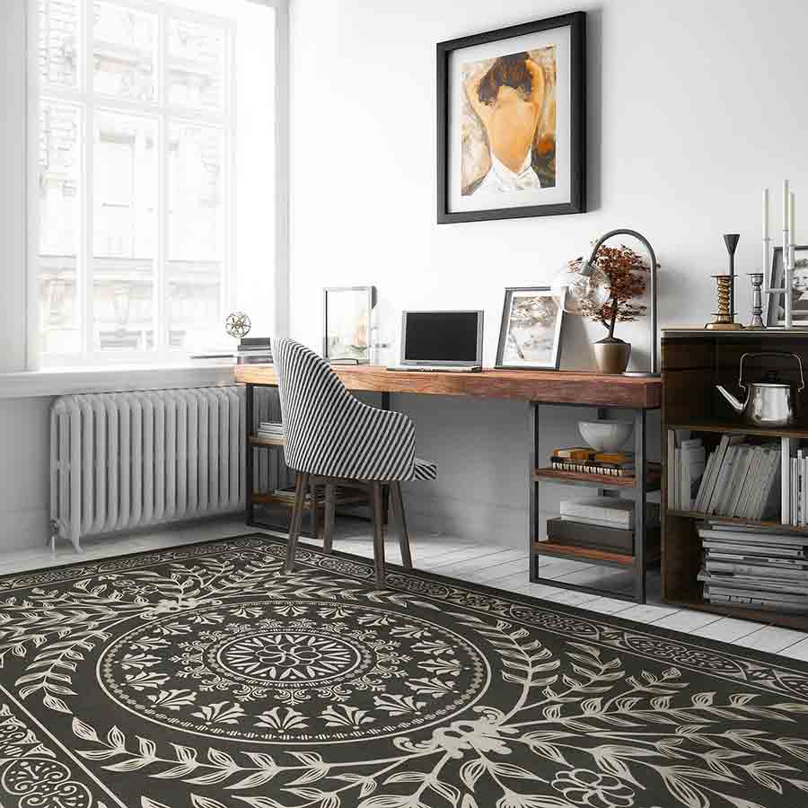 a vinyl rug in an office space