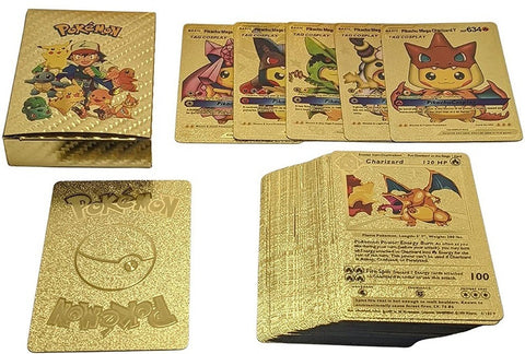 110 cartas Pokemon Gold Foill 2023, cartas Pok Douradas