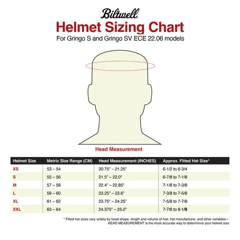 Biltwell Gringo SV Size Guide