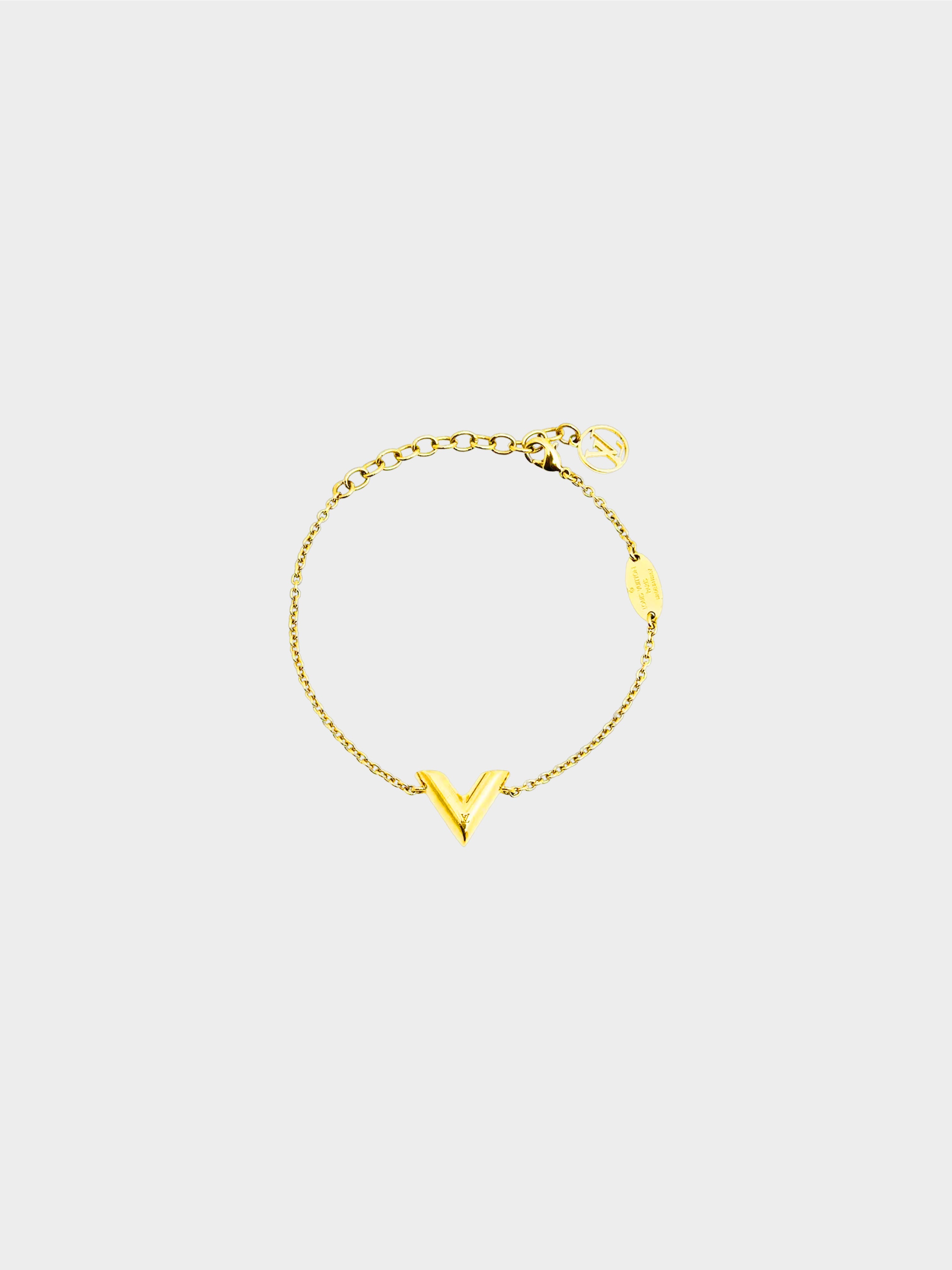 essential v bracelet gold