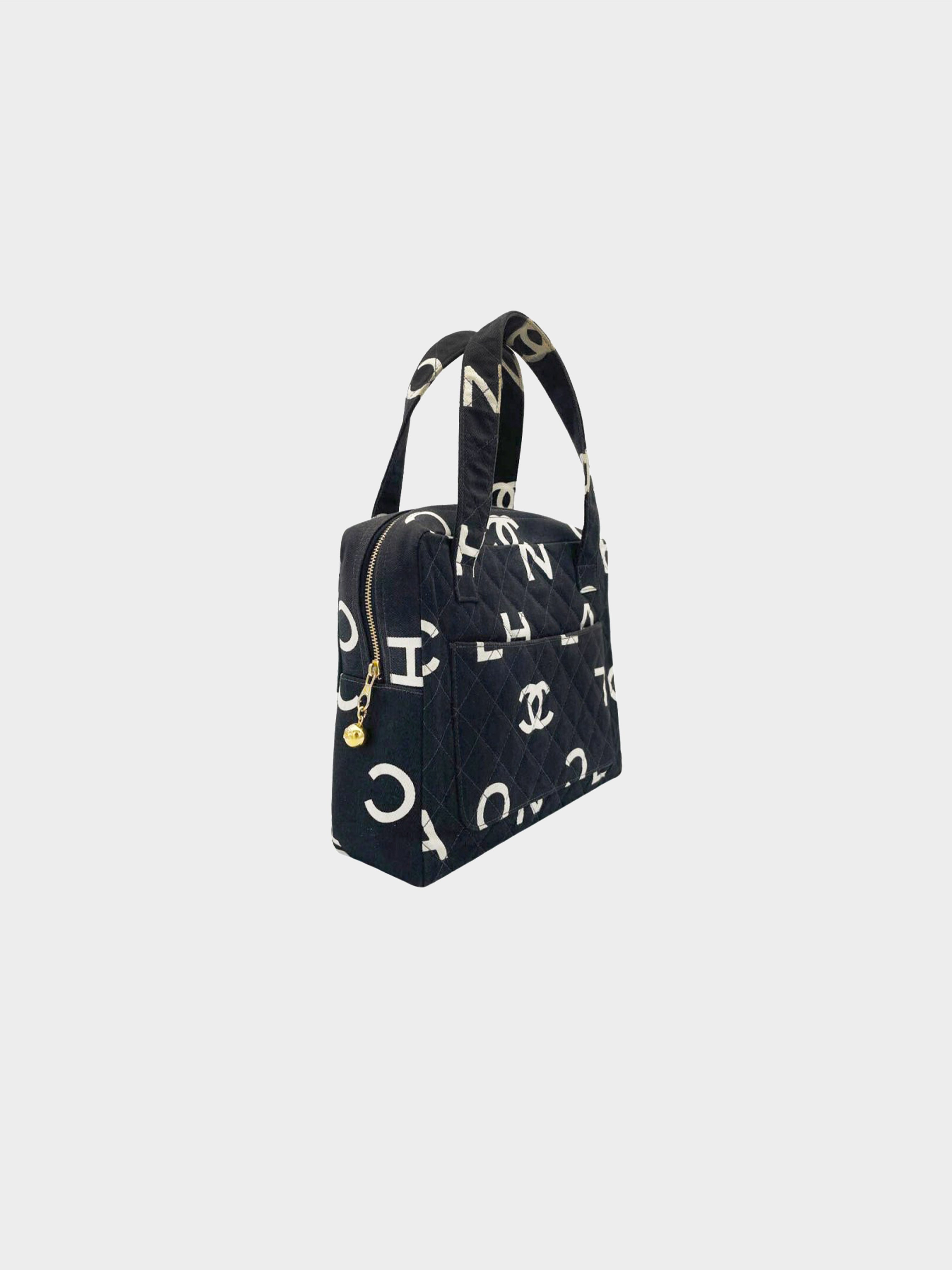 Chanel Terrycloth Navy Tote Bag · INTO