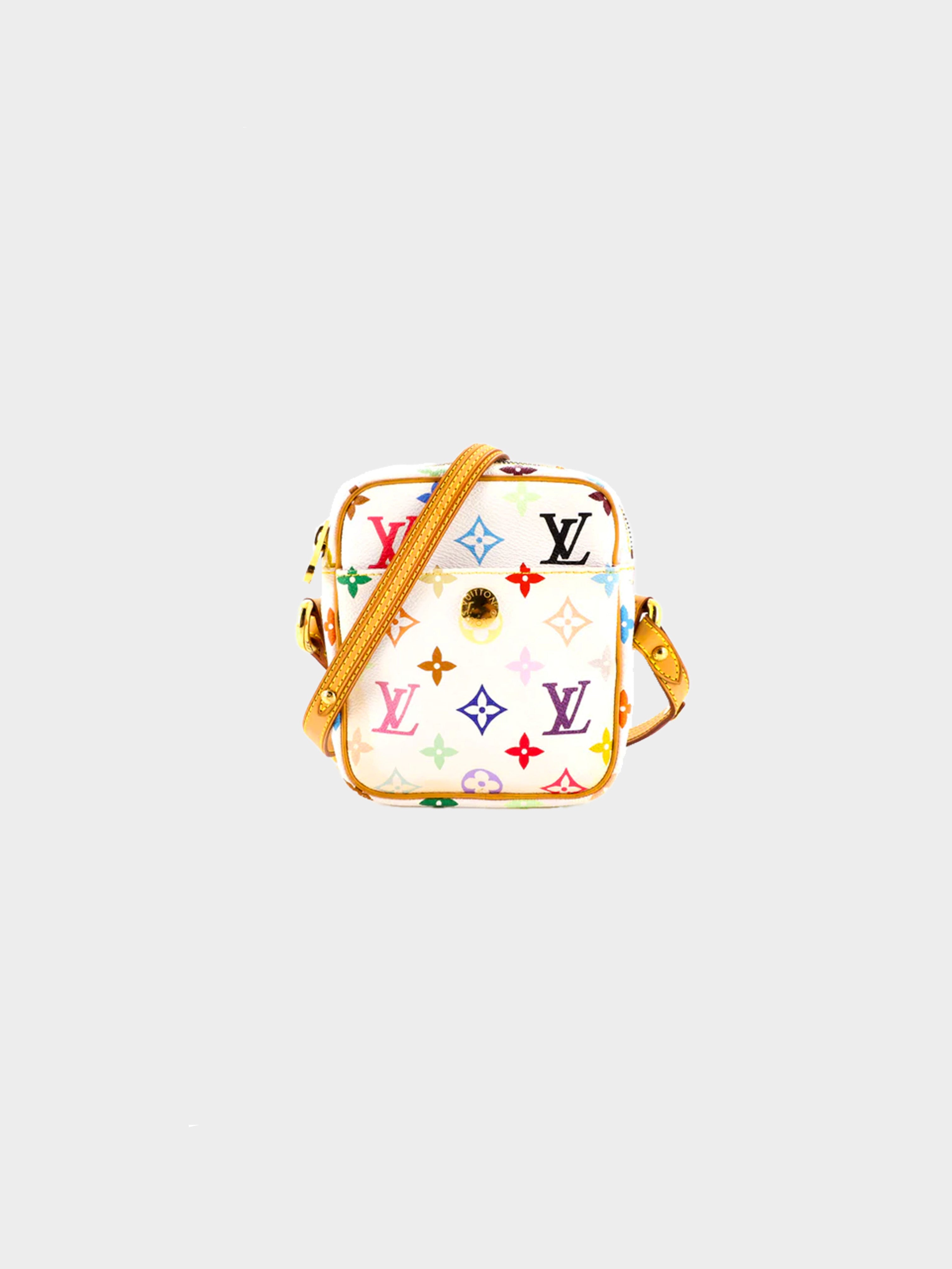 LOUIS VUITTON Rift Monogram Canvas Shoulder Crossbody Bag VGUC White  Multicolor