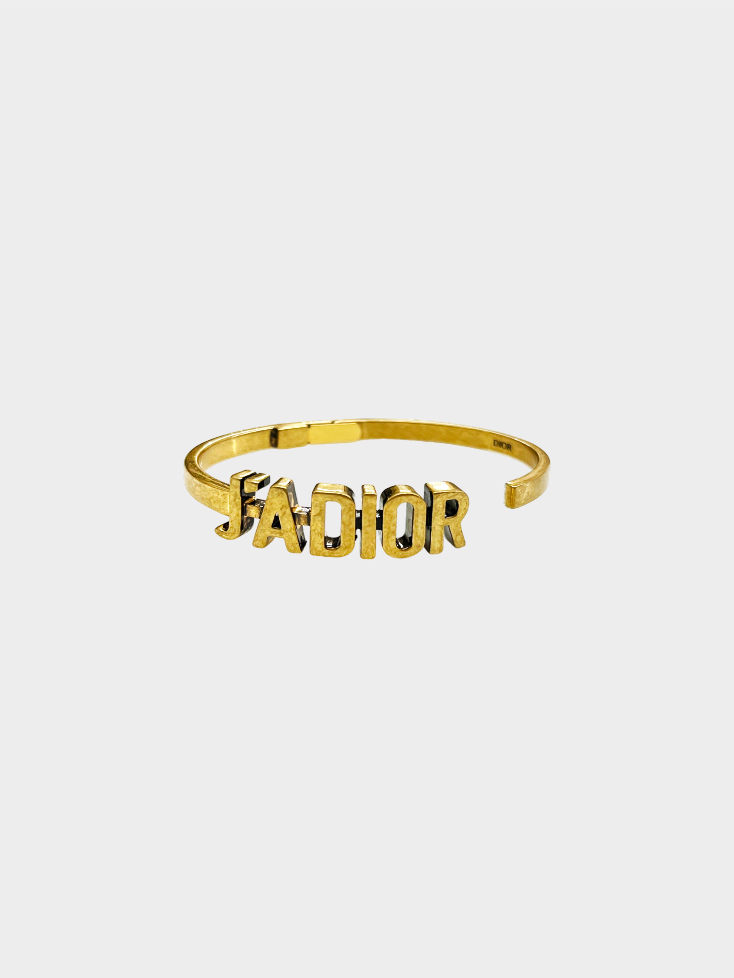 Christian Dior 2010s Aged Gold J’Adior Cuff Bracelet