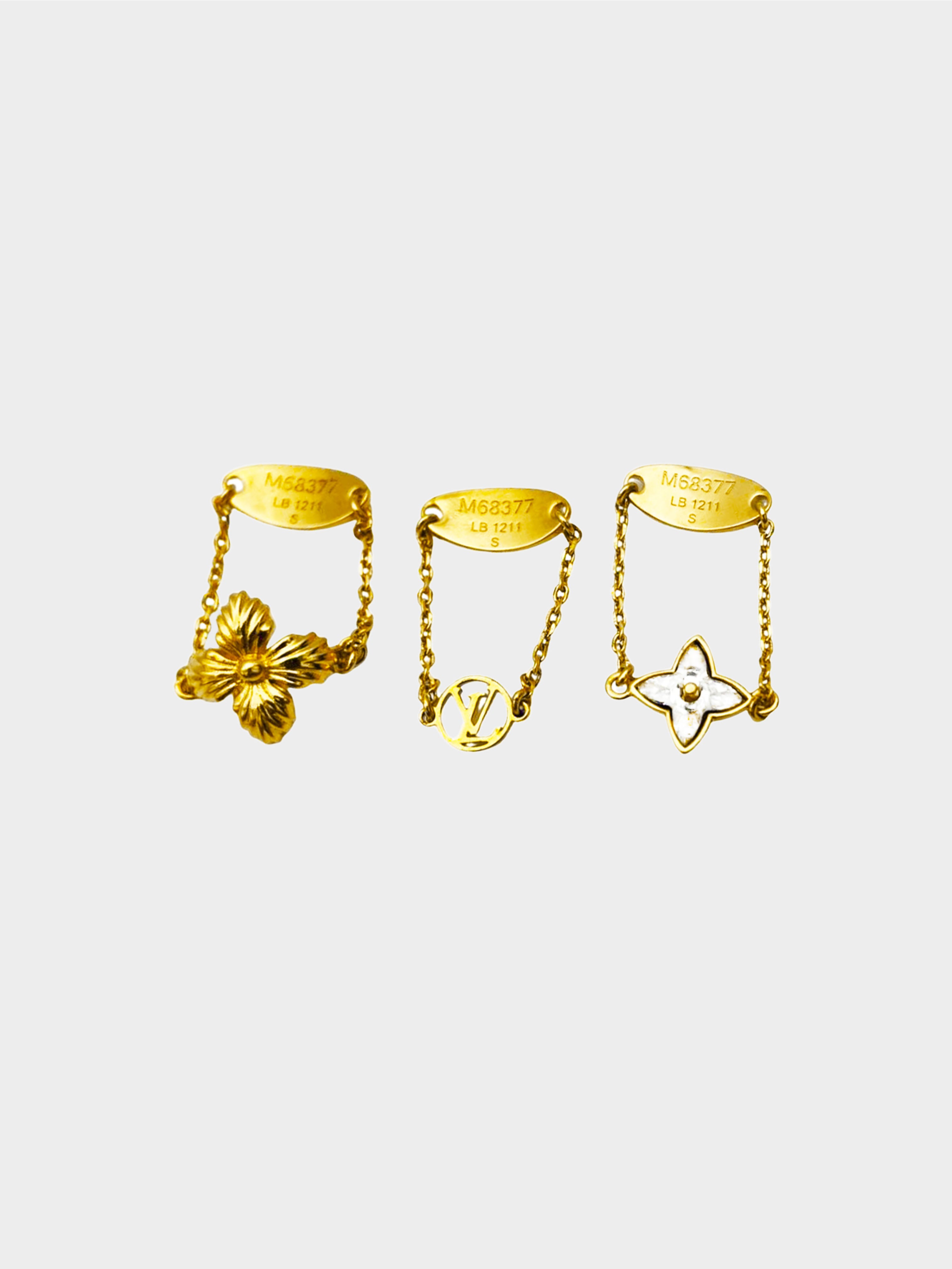 Louis Vuitton 2000s Gold Monogram Square Signet Ring · INTO