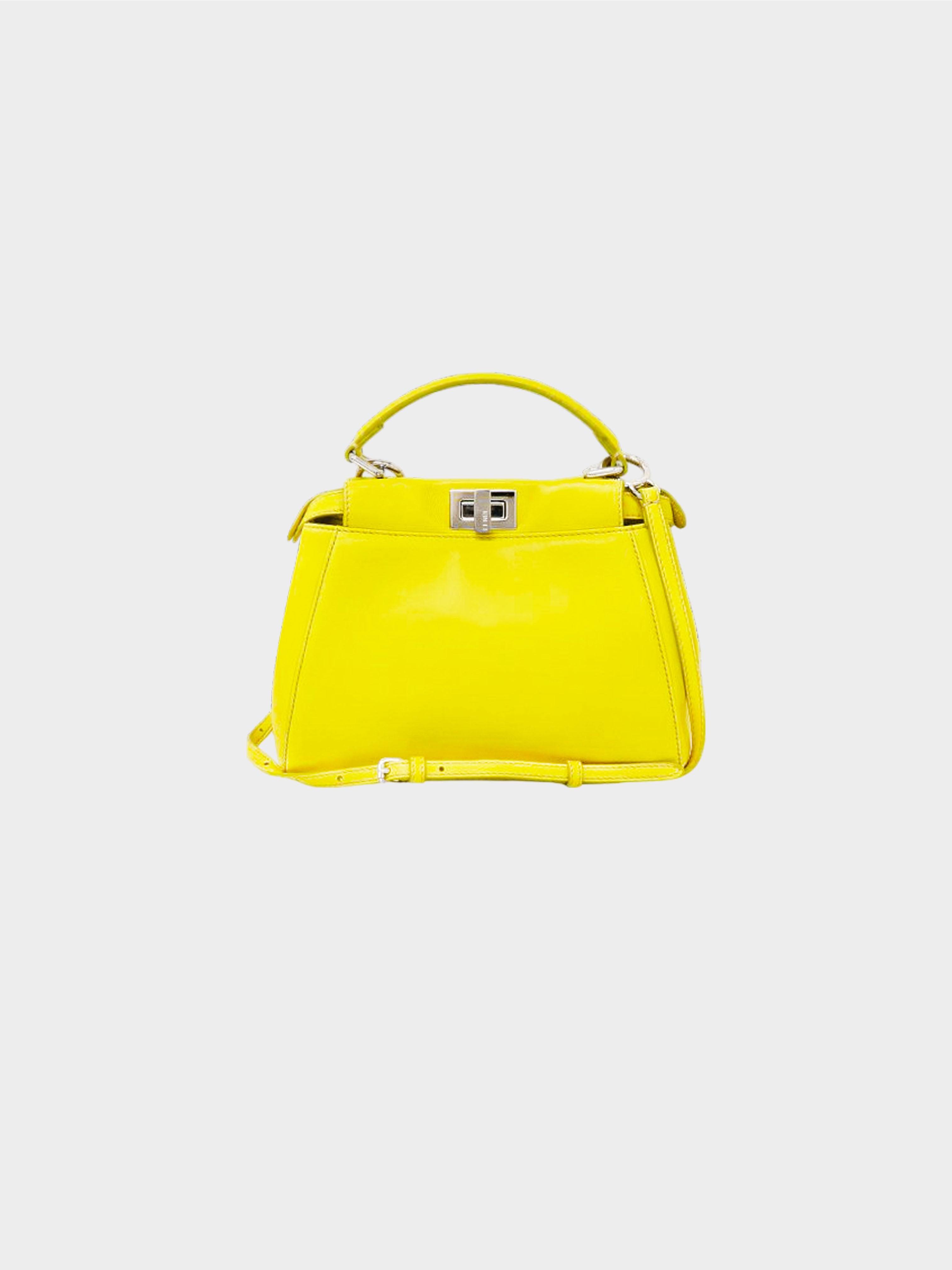 Fendi 2010s Yellow Nappa Mini Peekaboo Bag