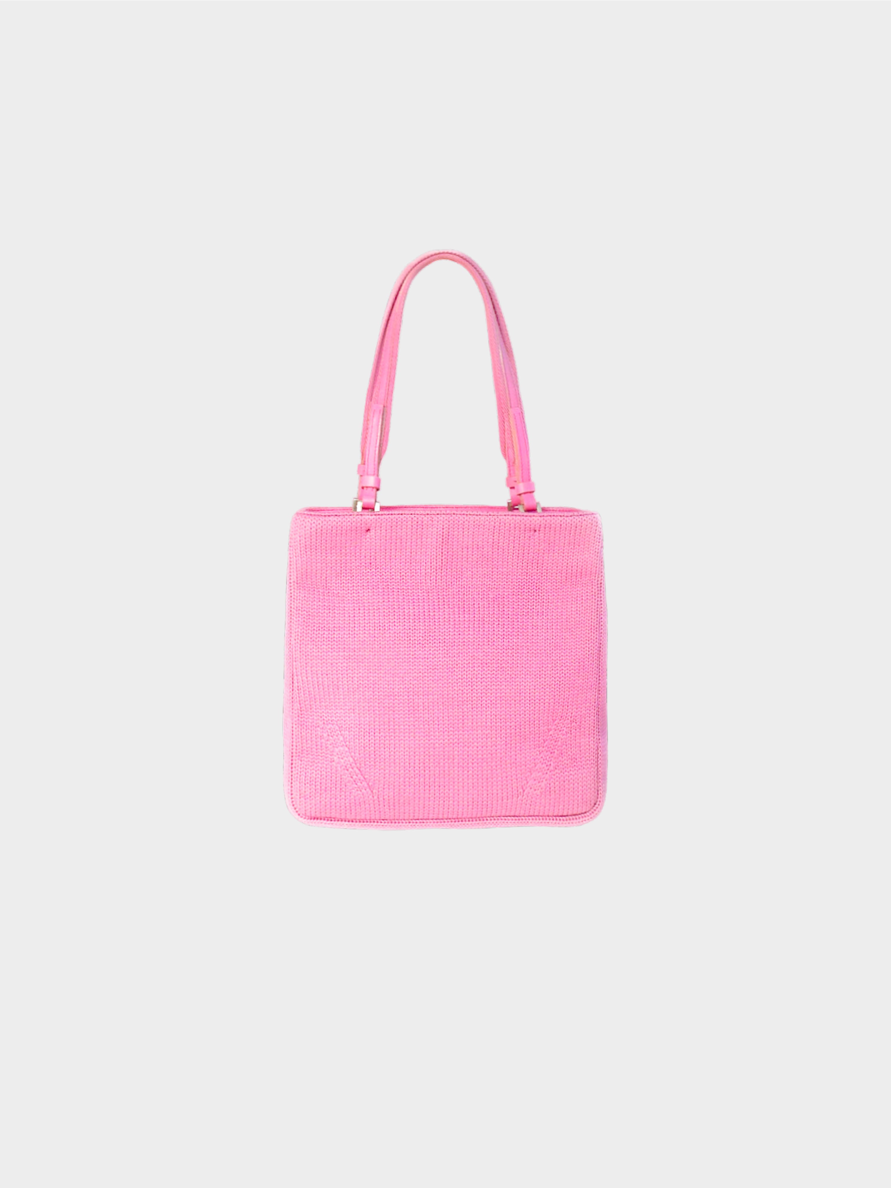 Prada FW 1999 Pink Knitted Tote Bag · INTO