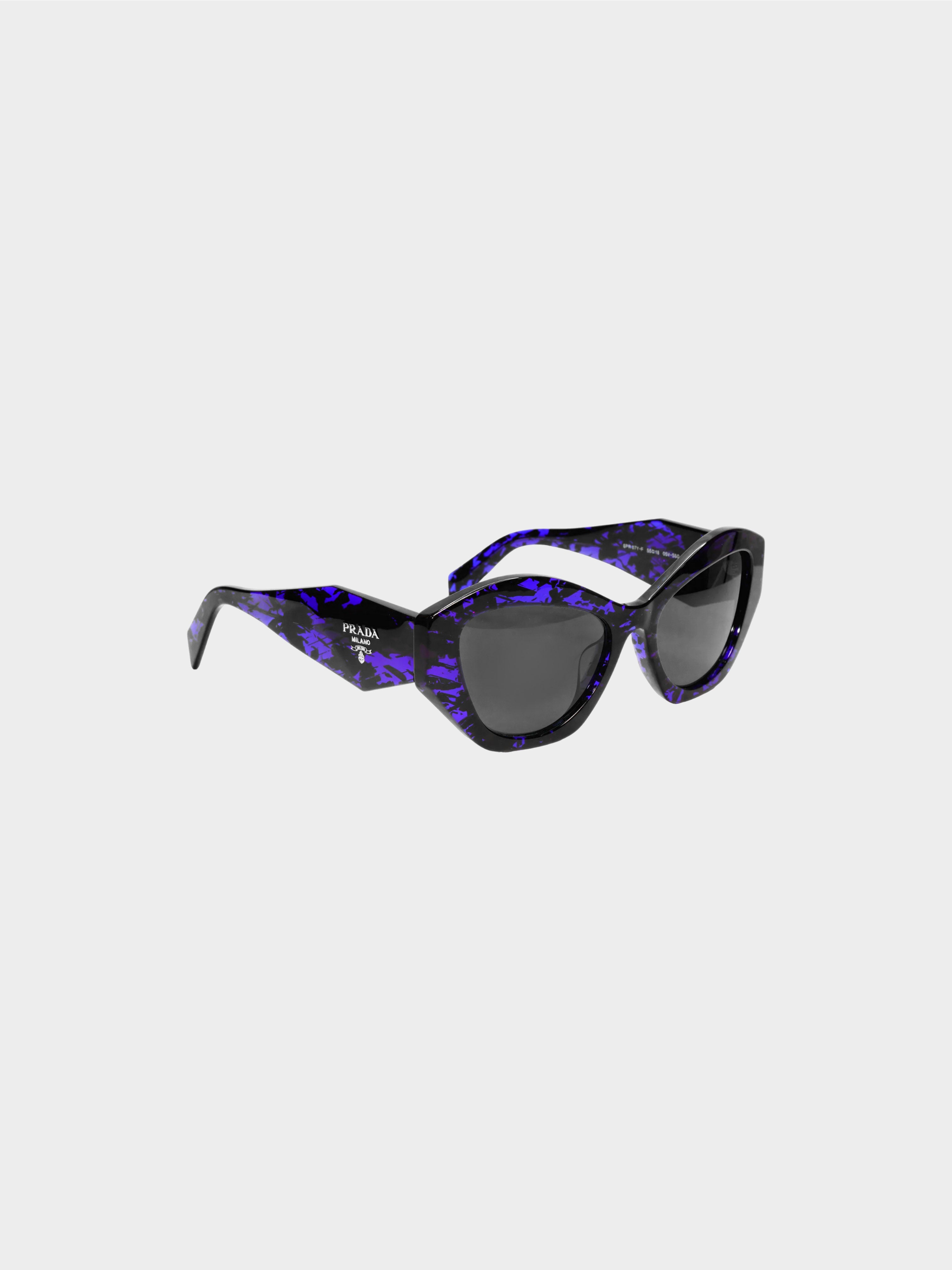 Prada 2023 Black and Purple Abstract Cat Eye Sunglasses