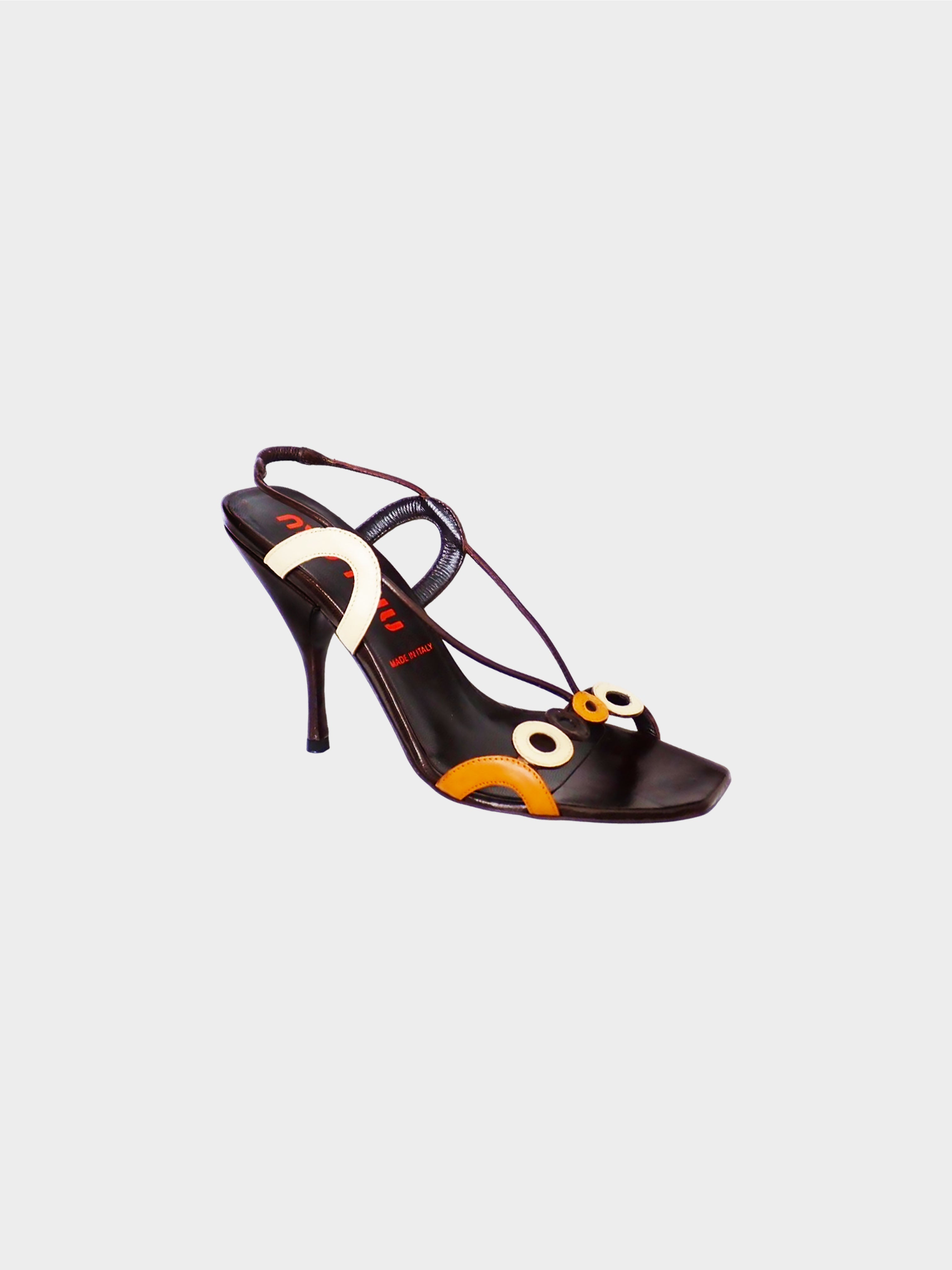 Miu Miu 1990s Circle Motif Slingback Heels