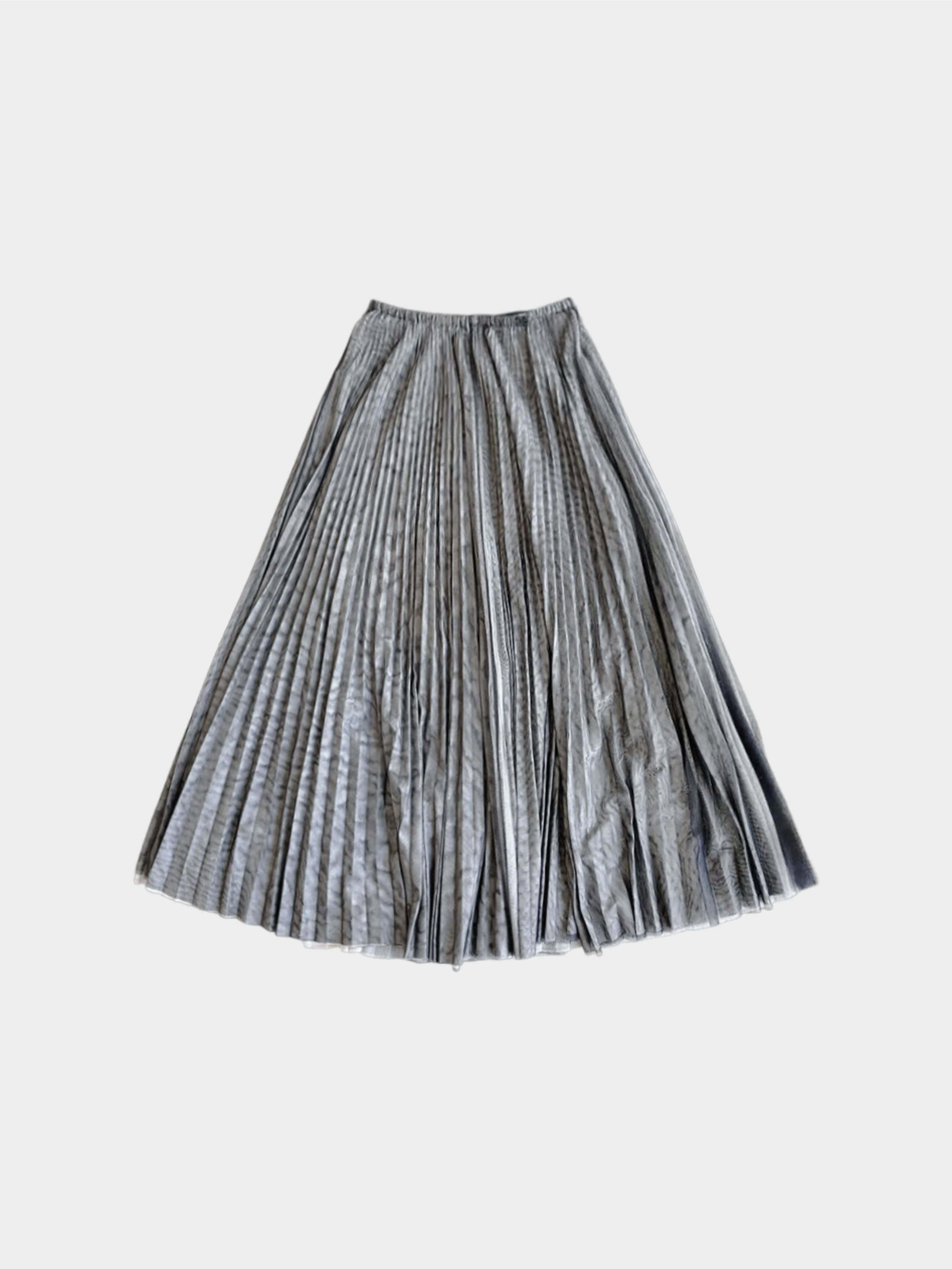 Chanel Cruise 2002 Grey Pleated Long Skirt