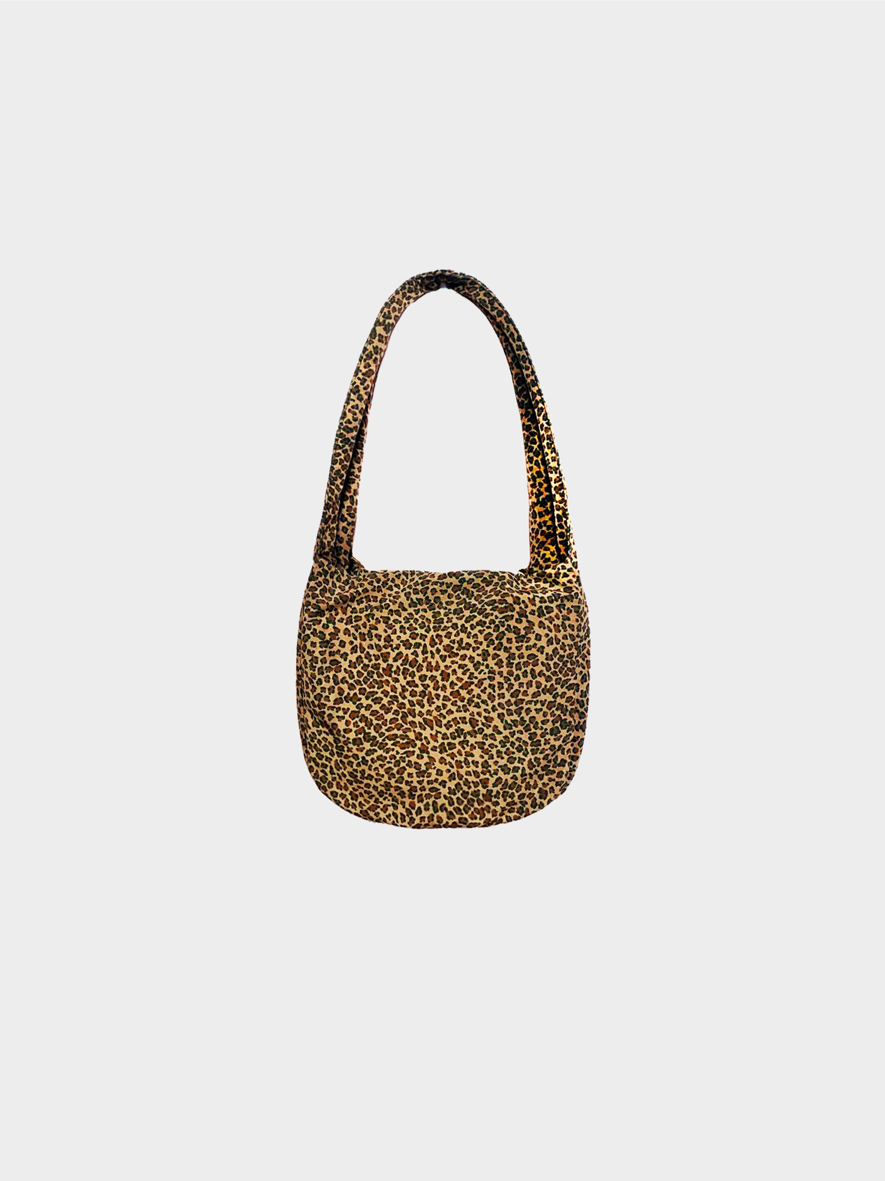 Bottega Veneta 2000s Nylon Leopard Print Hobo Bag