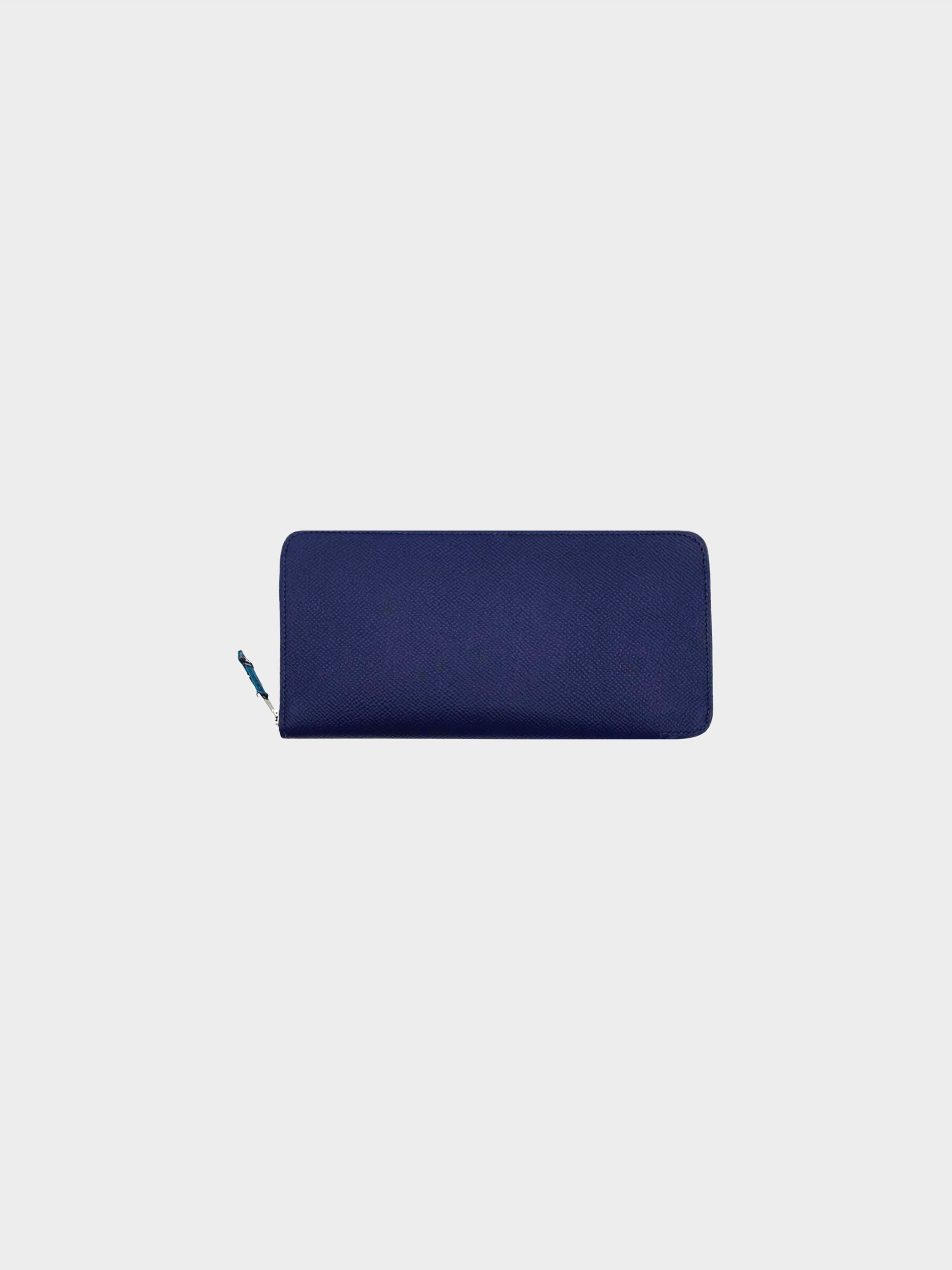 Hermès 2014 Navy Blue Azap Silk-in Long Wallet