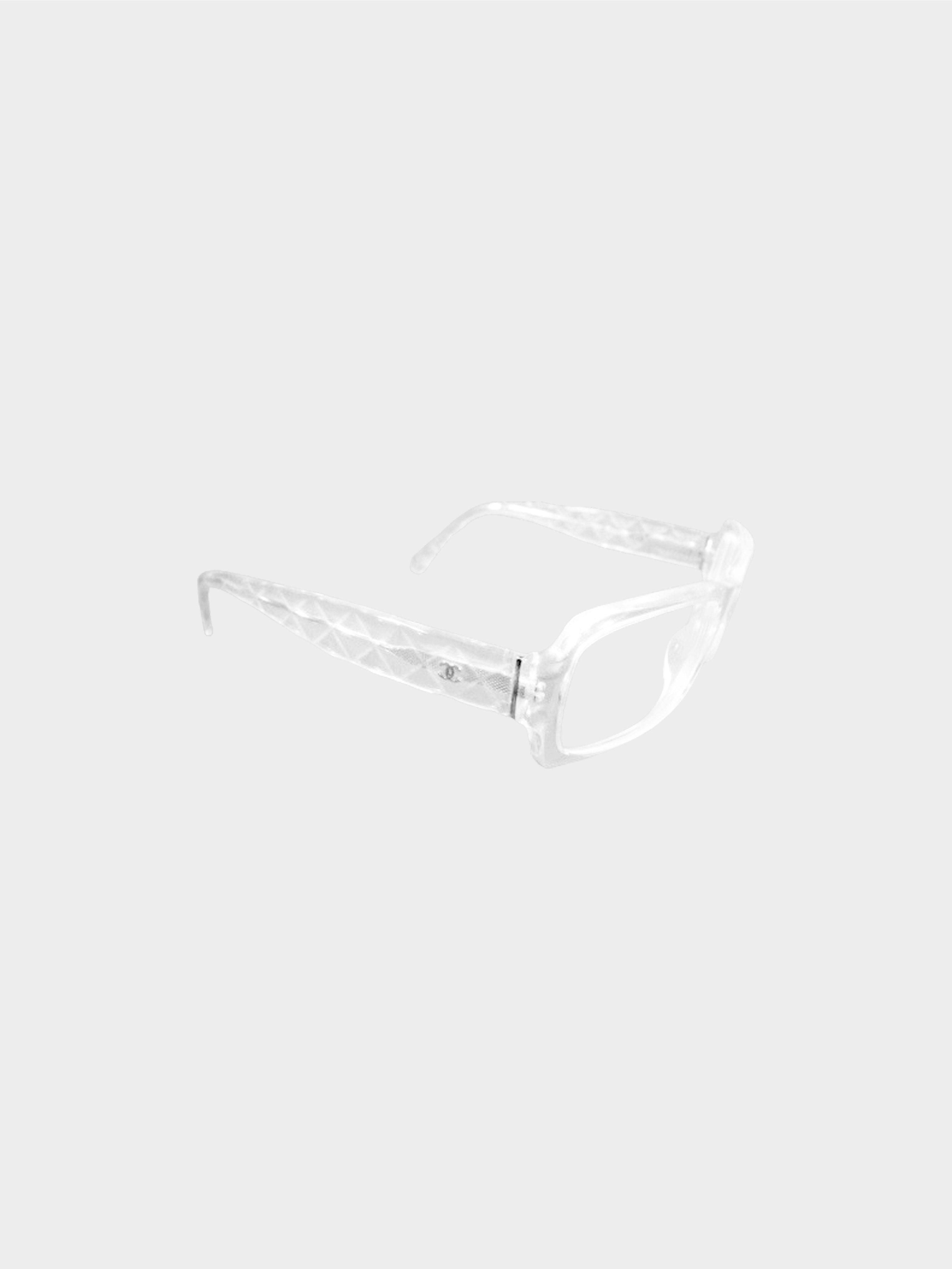 Chanel 2000s CC Clear Rectangle Sunglasses