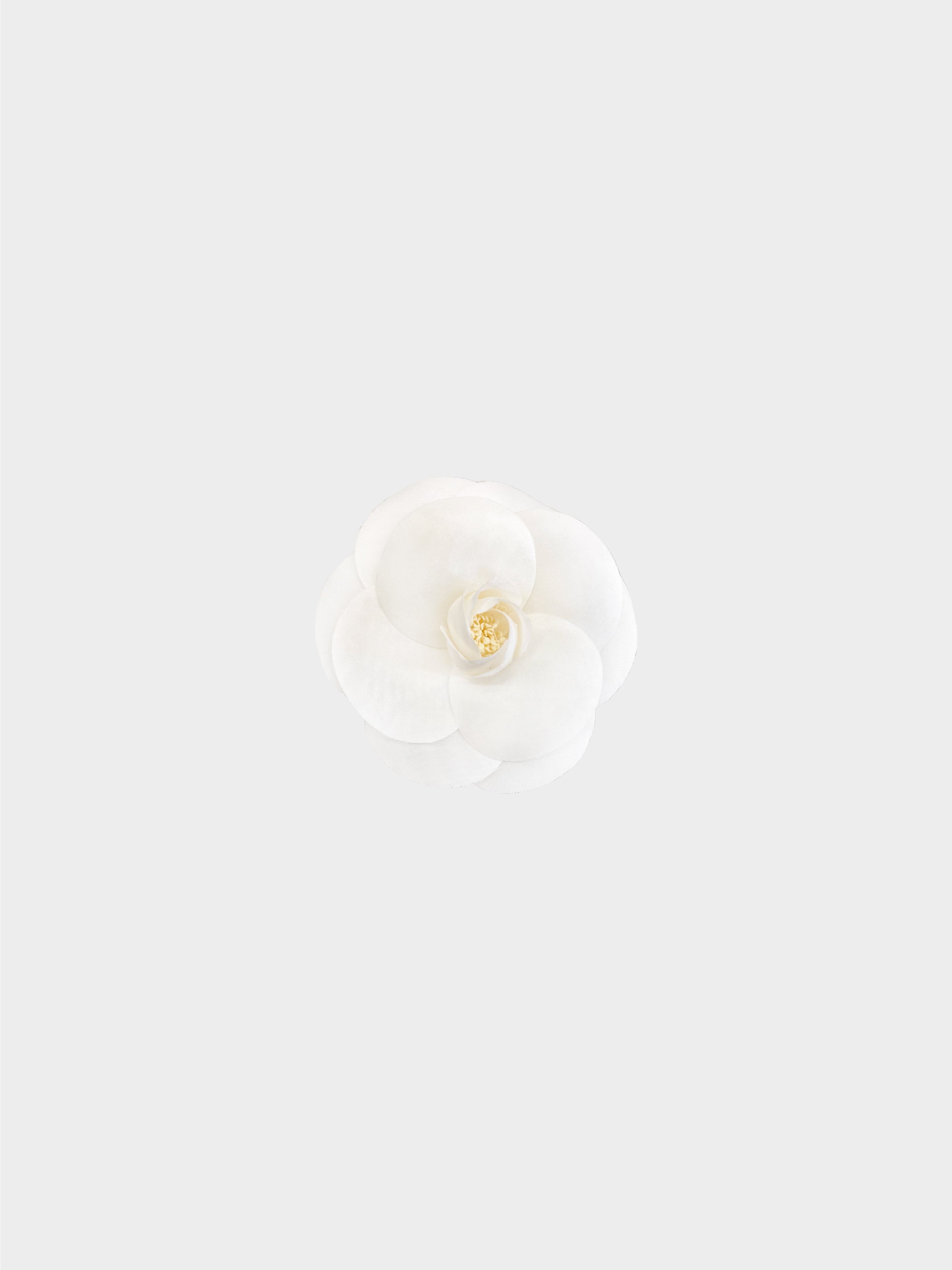 Anne Vaughn Chanel Tricolor 'CC' Camellia Brooch Pin