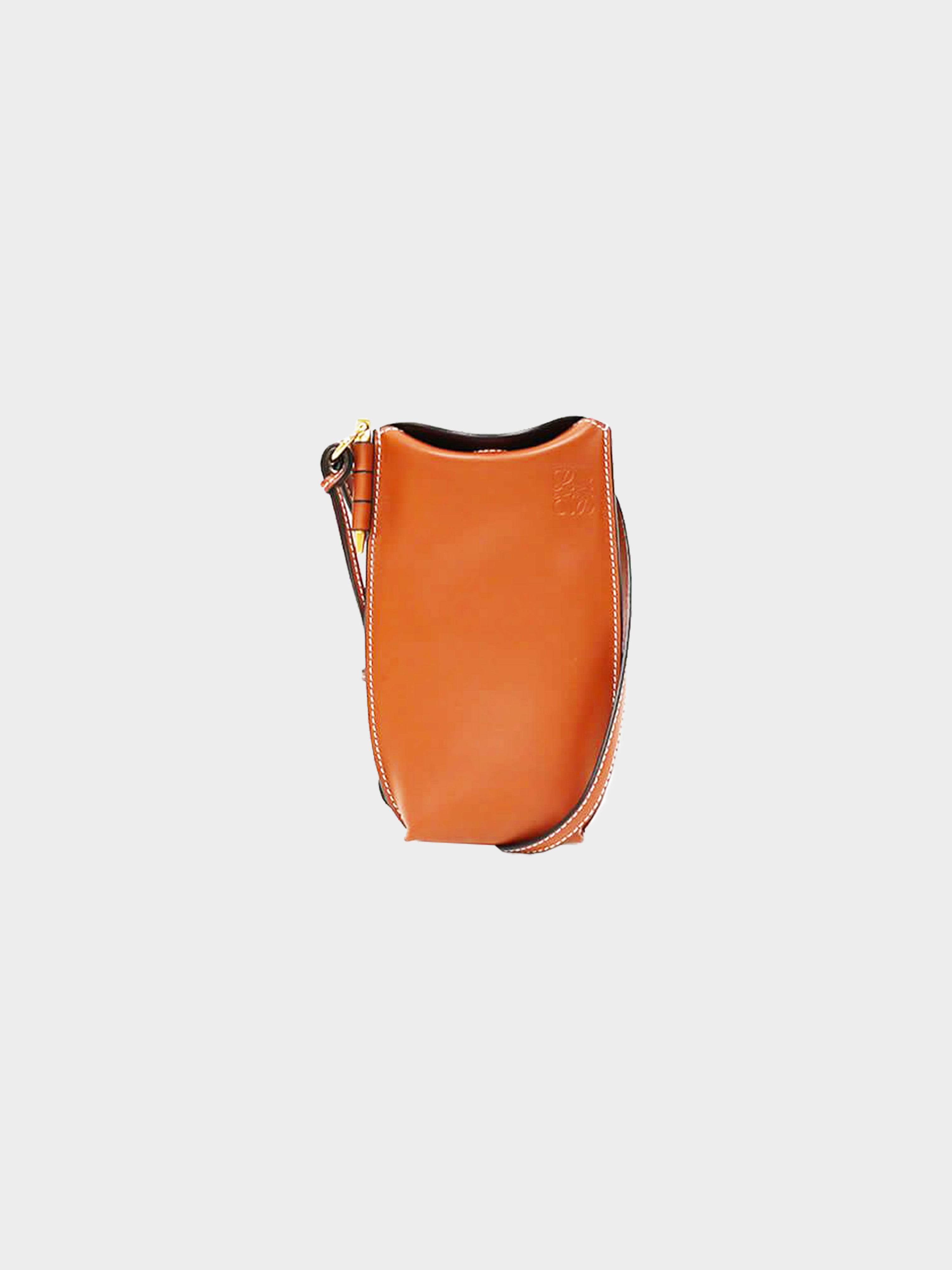Loewe Gate Pocket Leather Bucket Bag - Brown