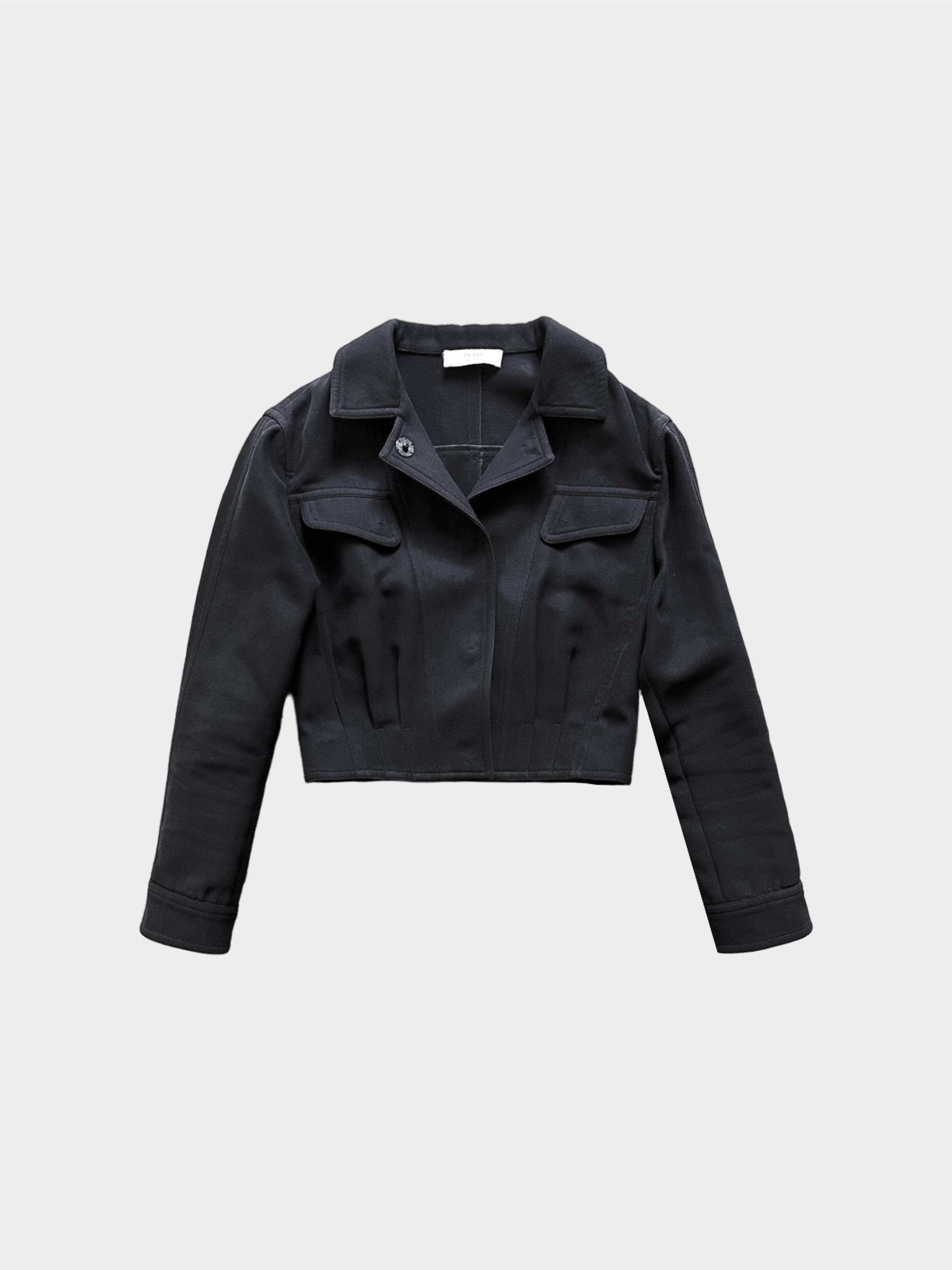 Prada 2009 Black Cropped Wool Jacket · INTO