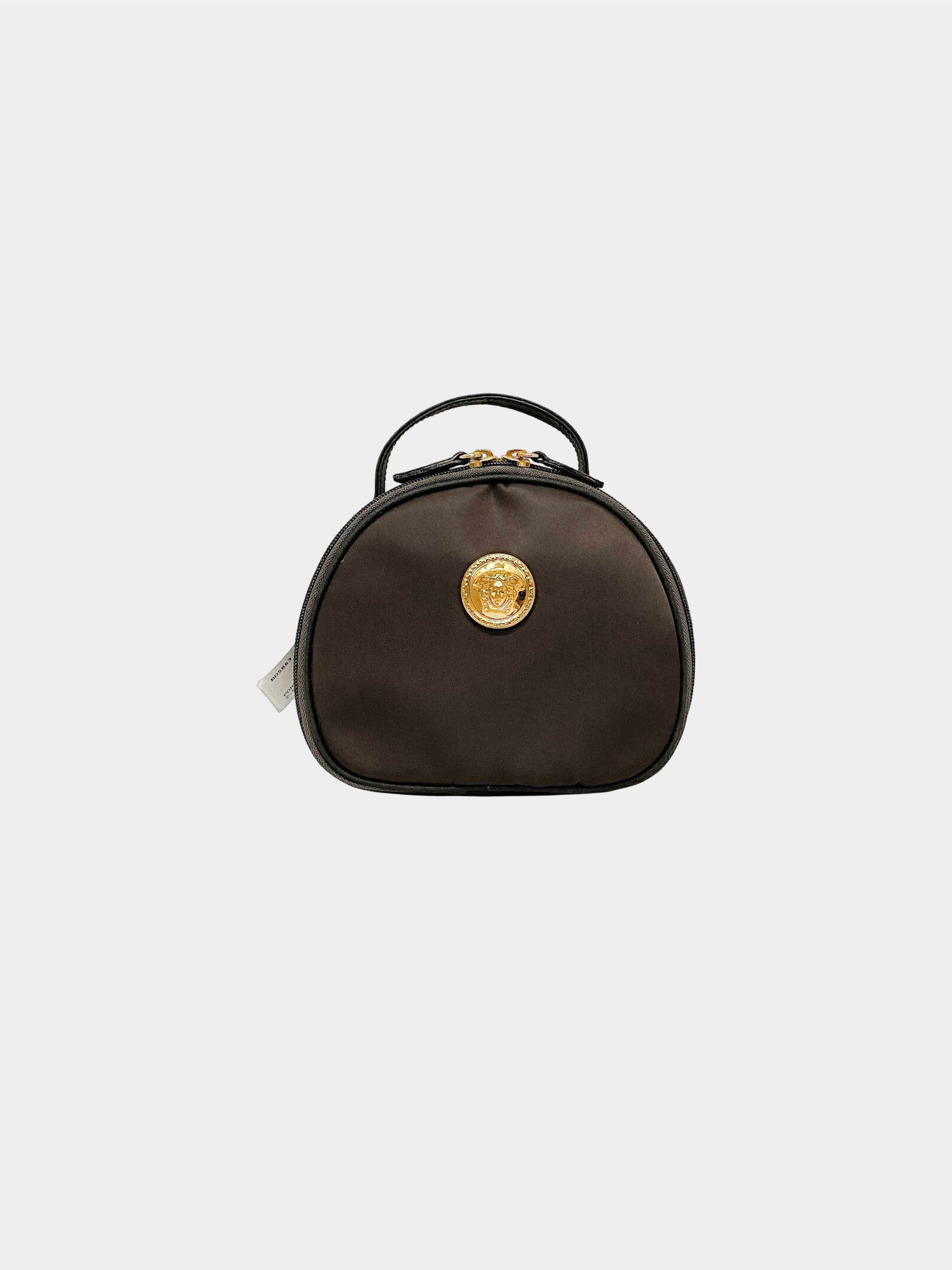 Gianni Versace 2000s Brown Medusa Head Mini Handbag