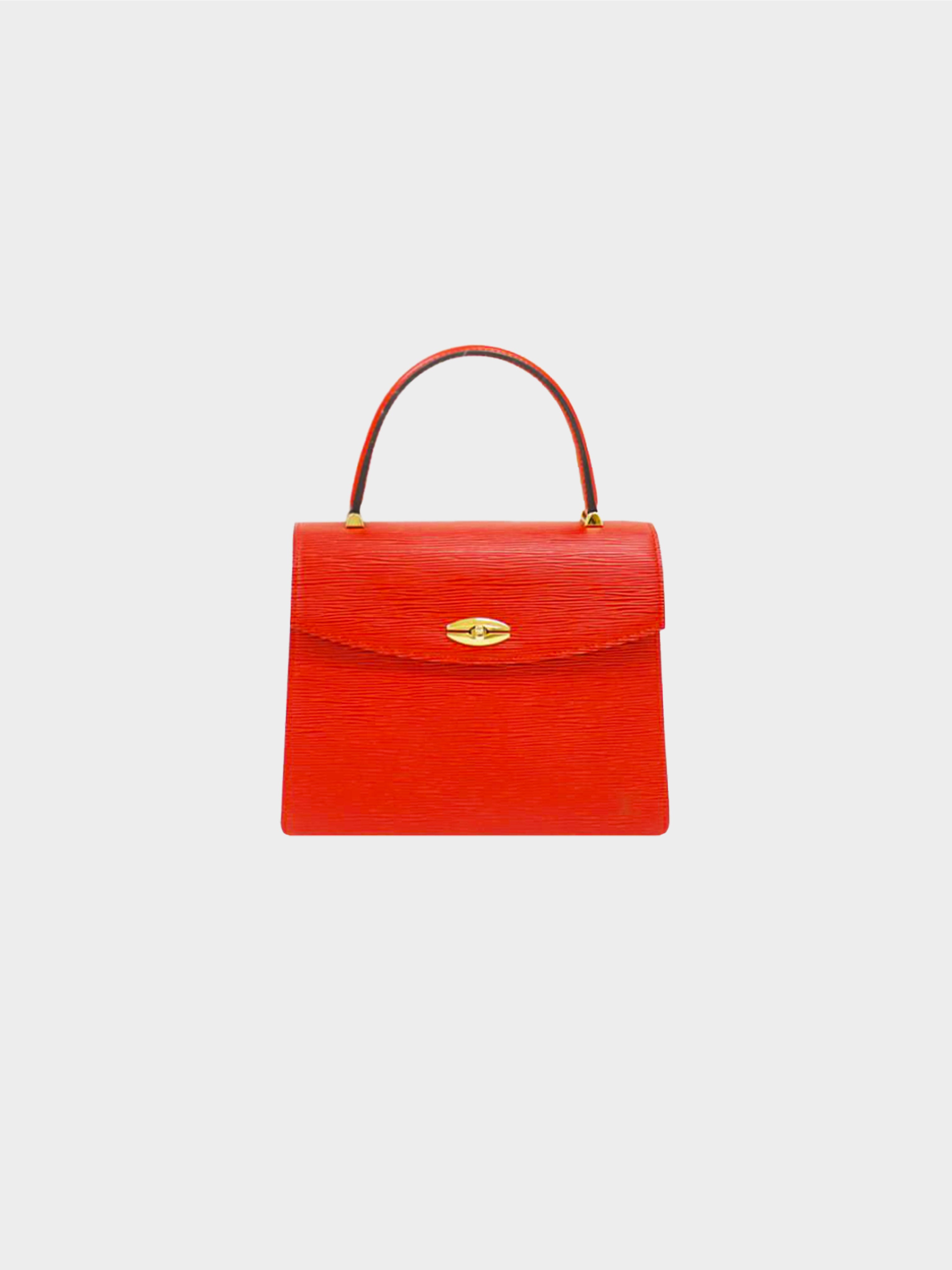 Louis Vuitton 1995 Camellia Red Epi Line Malesherbes Bag · INTO