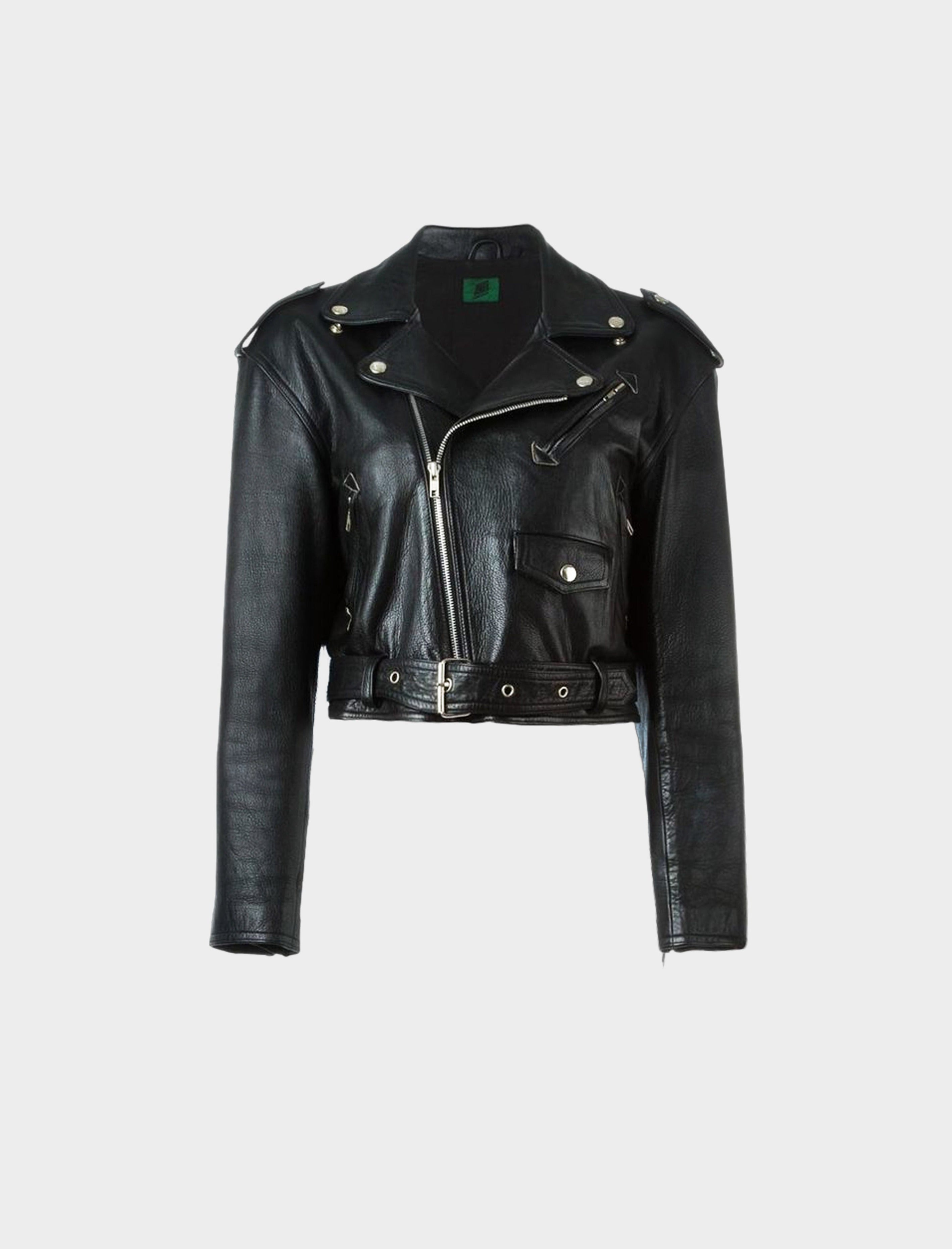 Jean Paul Gaultier 2000s Black Leather Perfecto Cropped Biker Jacket