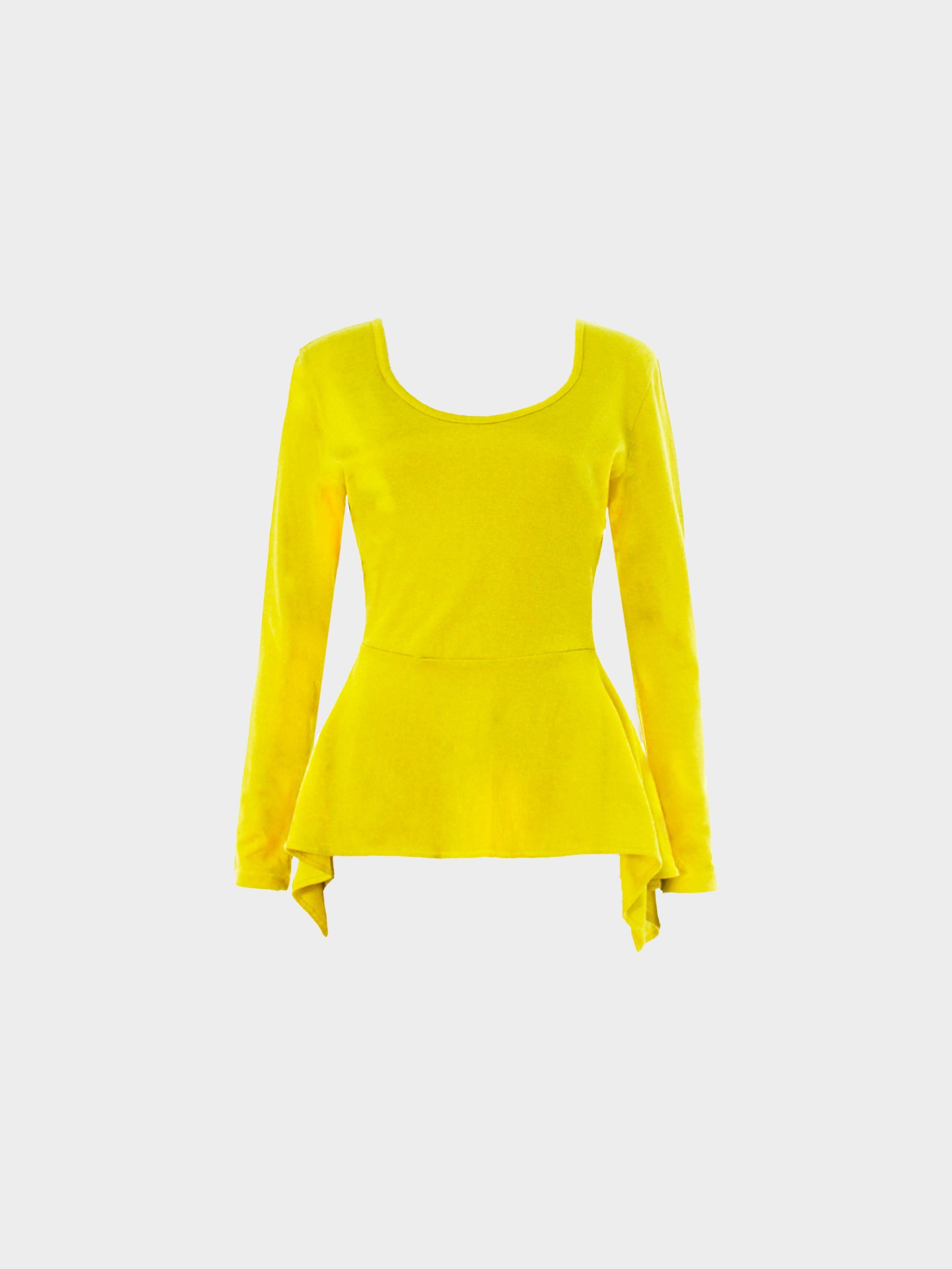 Jean Paul Gaultier 1990s Yellow Long Sleeved Peplum Top