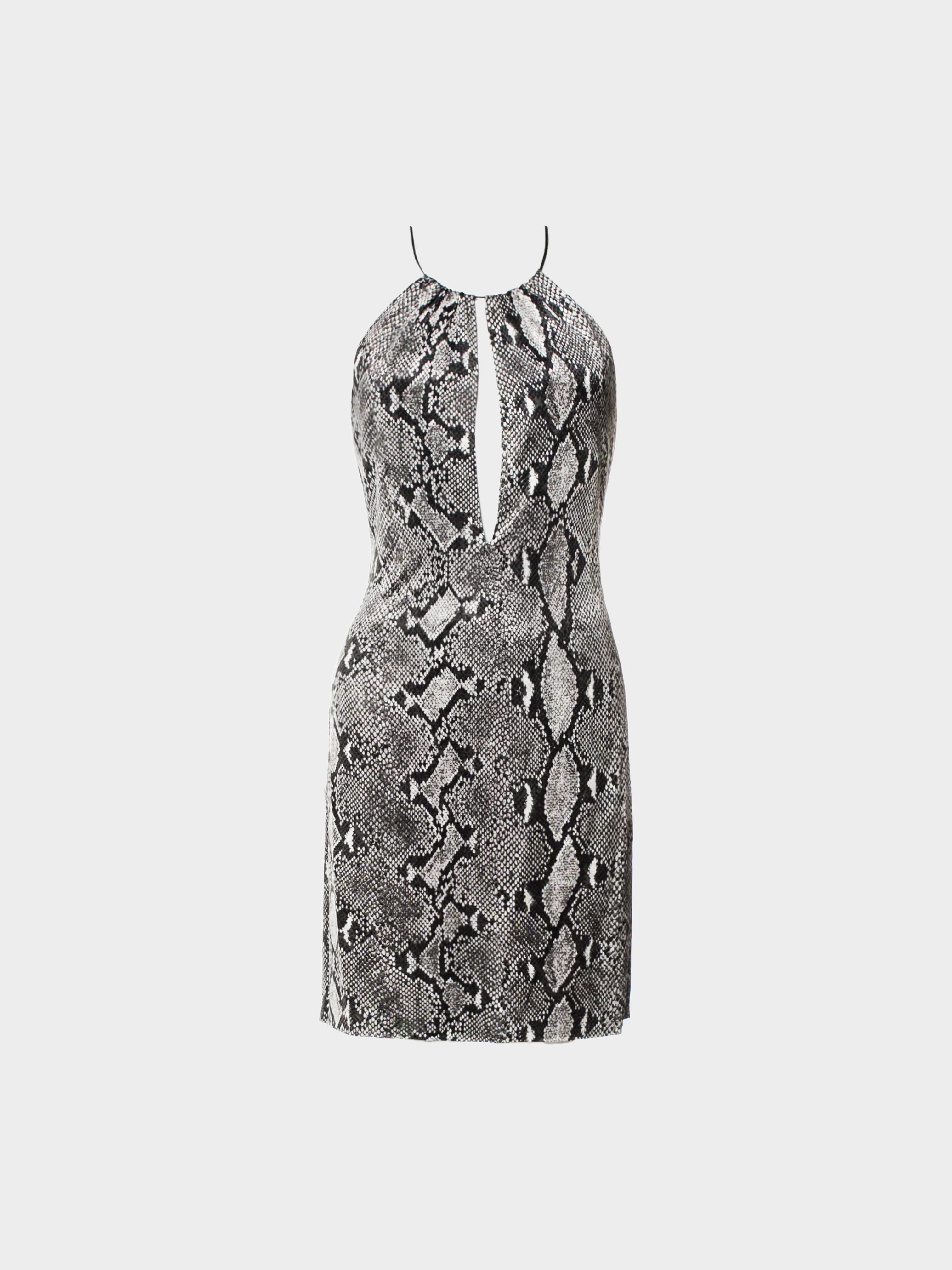 Gucci by Tom Ford SS 2000 Python Print Viscose Dress