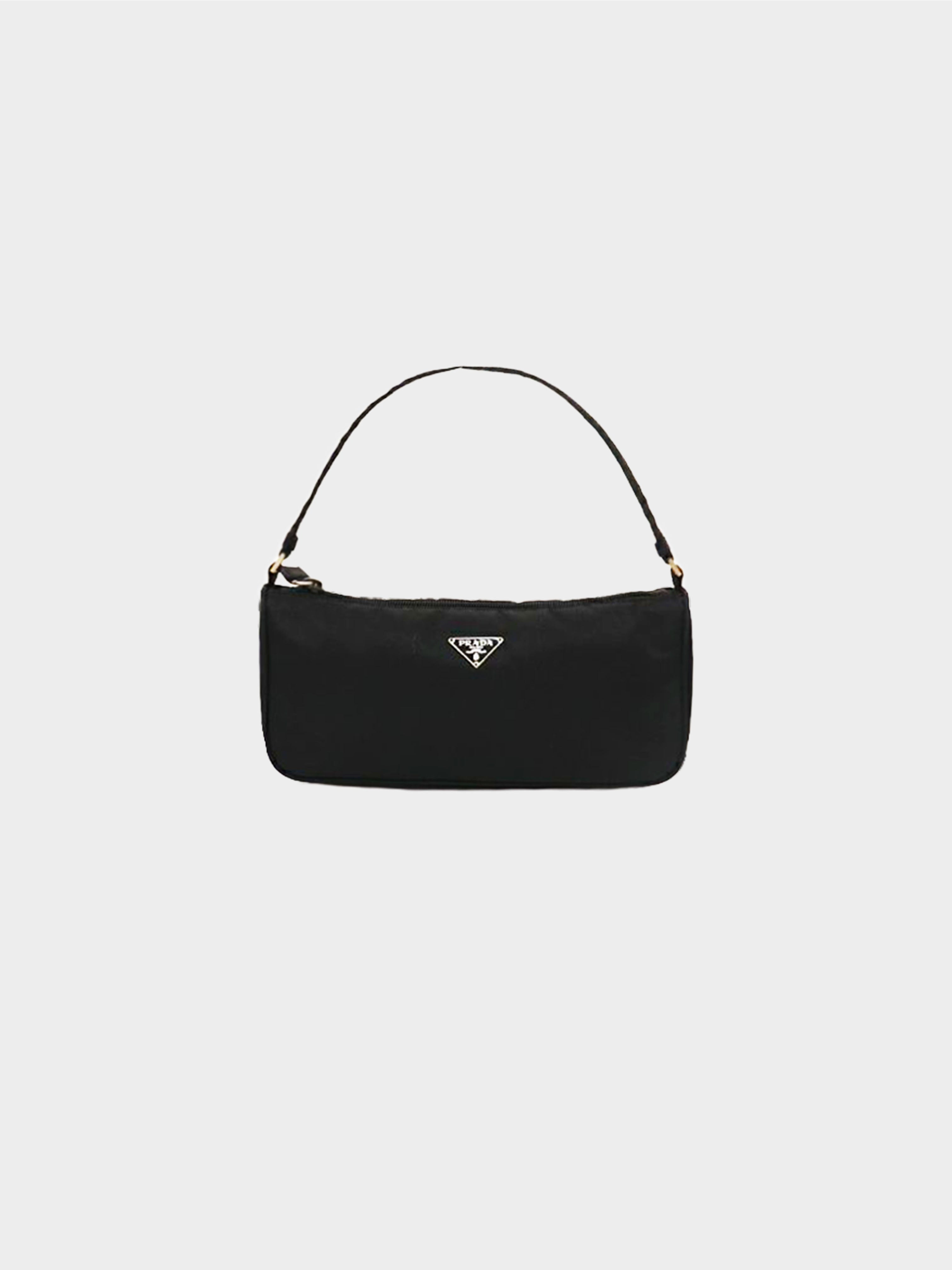 Prada 2000s Black Tessuto Nylon Pochette · INTO