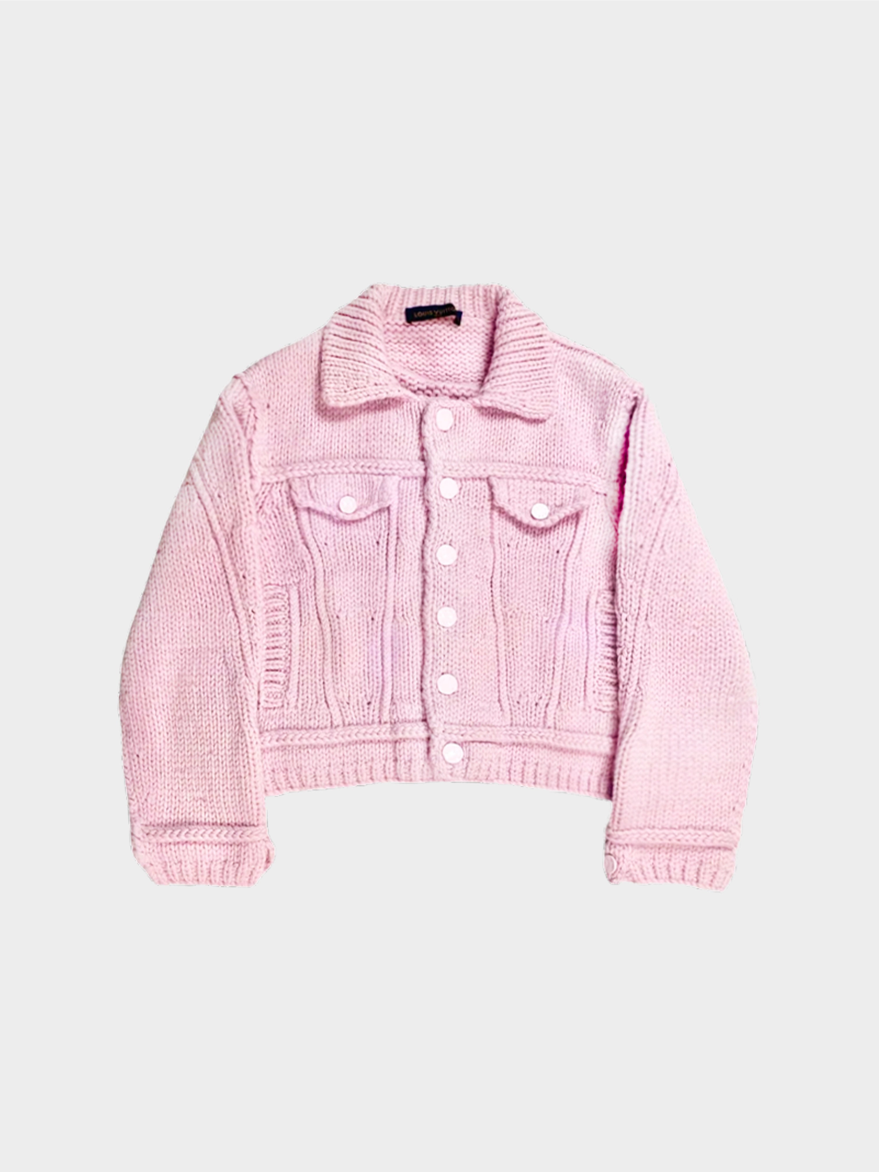 Louis Vuitton SS 2020 Rare Pink Asia Exclusive Knit Trucker Jacket · INTO