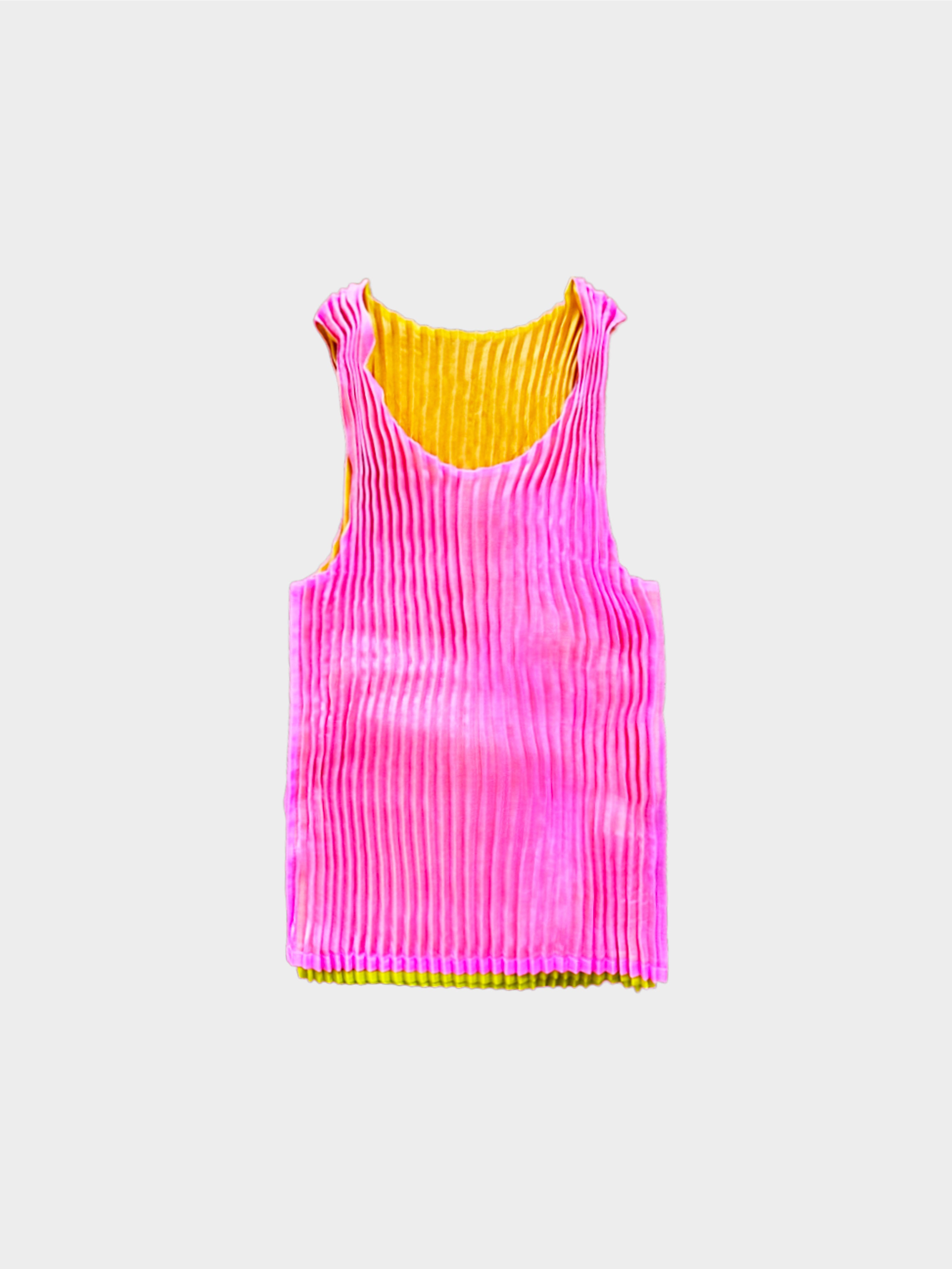 Issey Miyake 2000s Pleats Please Fluorescent Double Layer Top