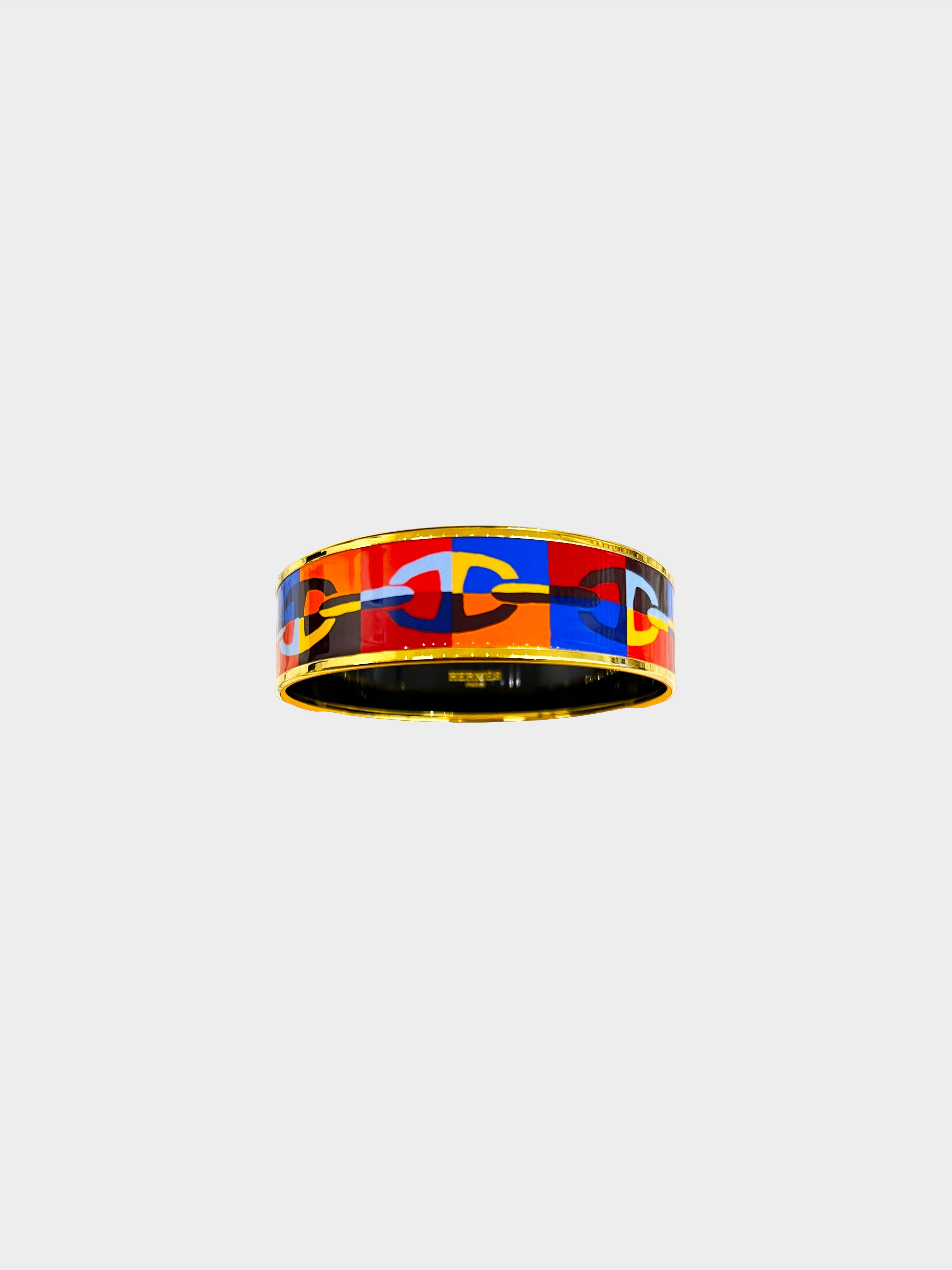 Hermès 2010s Multicolor Enamel Bangle