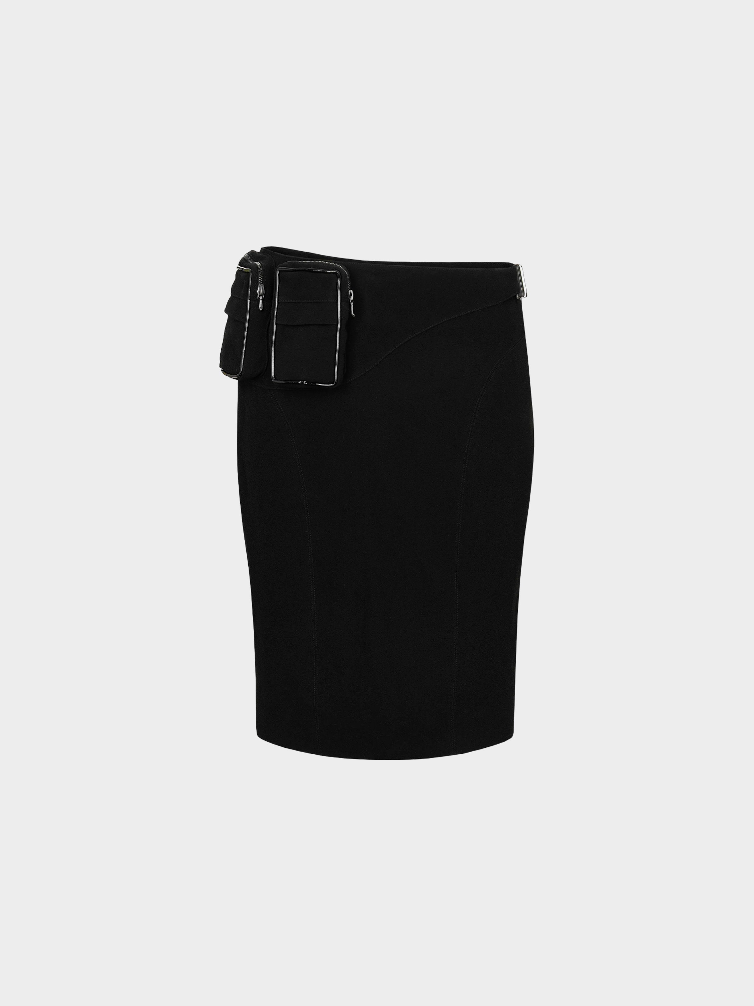 Jean Paul Gaultier 2000s Black Skirt with Cargo Pockets