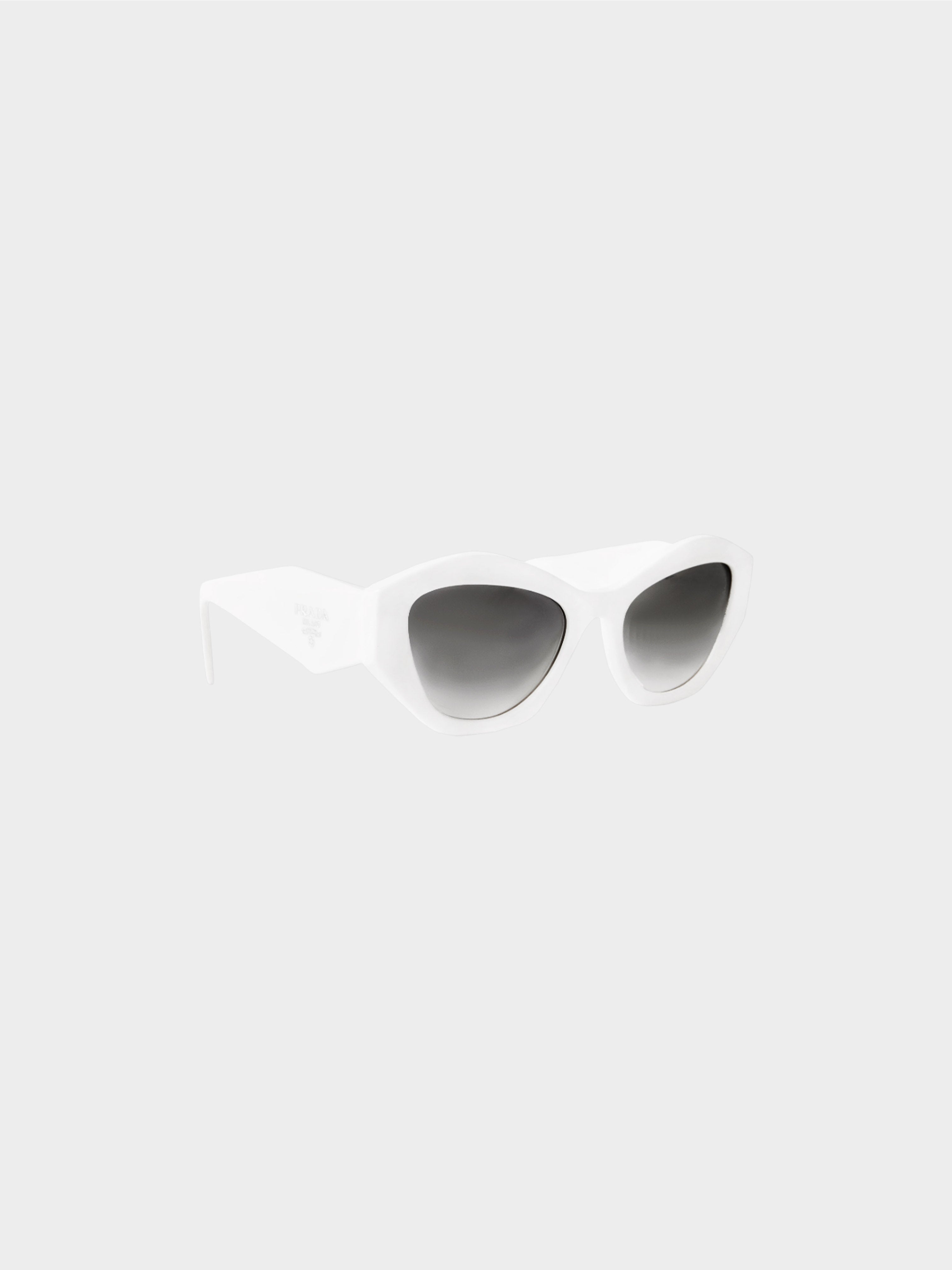 Prada 2020s White Symbole SPRY07 Cat Eye Sunglasses