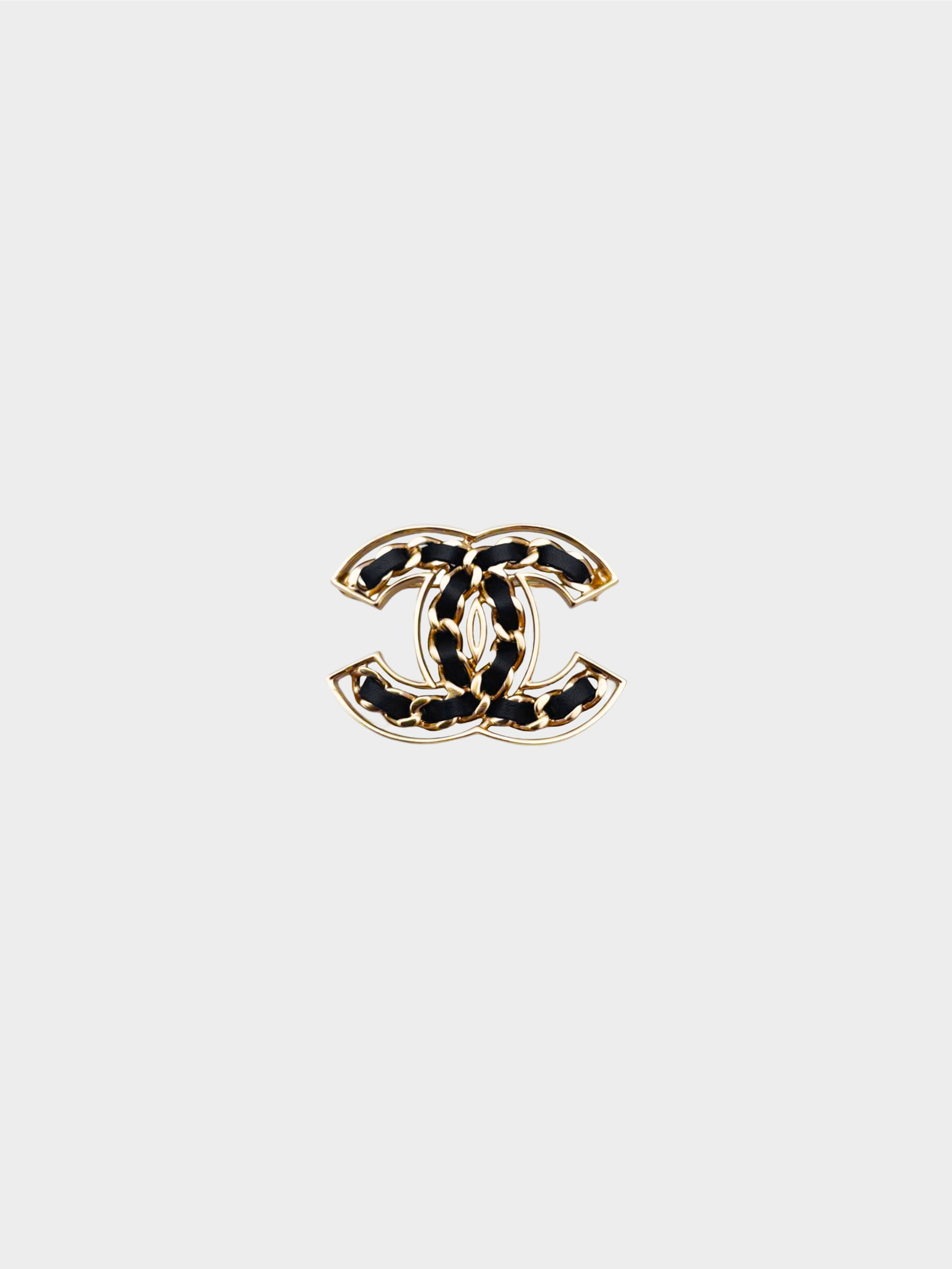 Chanel Spring 2019 Champagne Gold Lambskin CC Chain Brooch