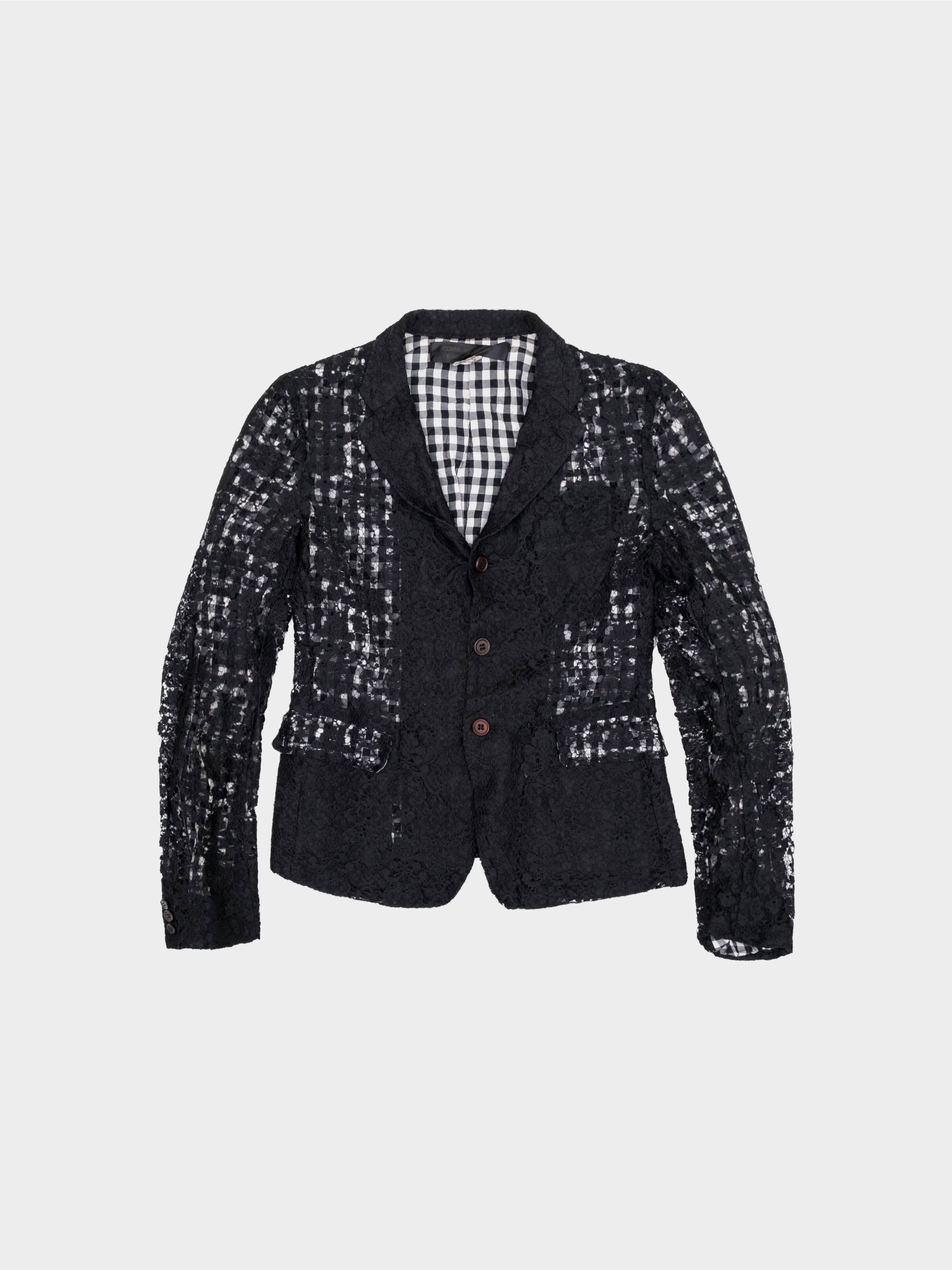 Comme des Garçons SS 2012 Lace Blazer with Checkered Lining